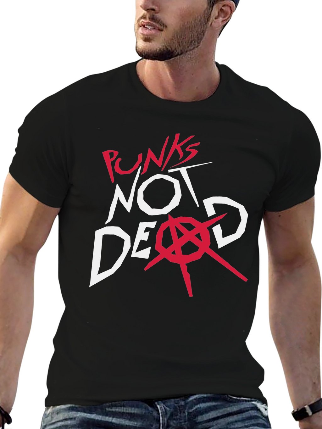 Punks Not Dead Graphic Tee - Black