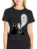 Halloween Cats & Ghosts Graphic Tee
