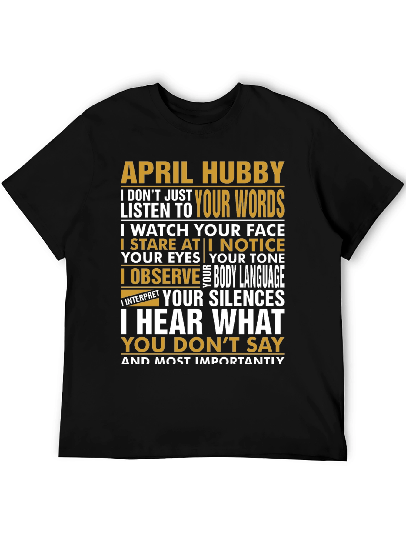 April Hubby Graphic T-Shirt - Relationship Humor
