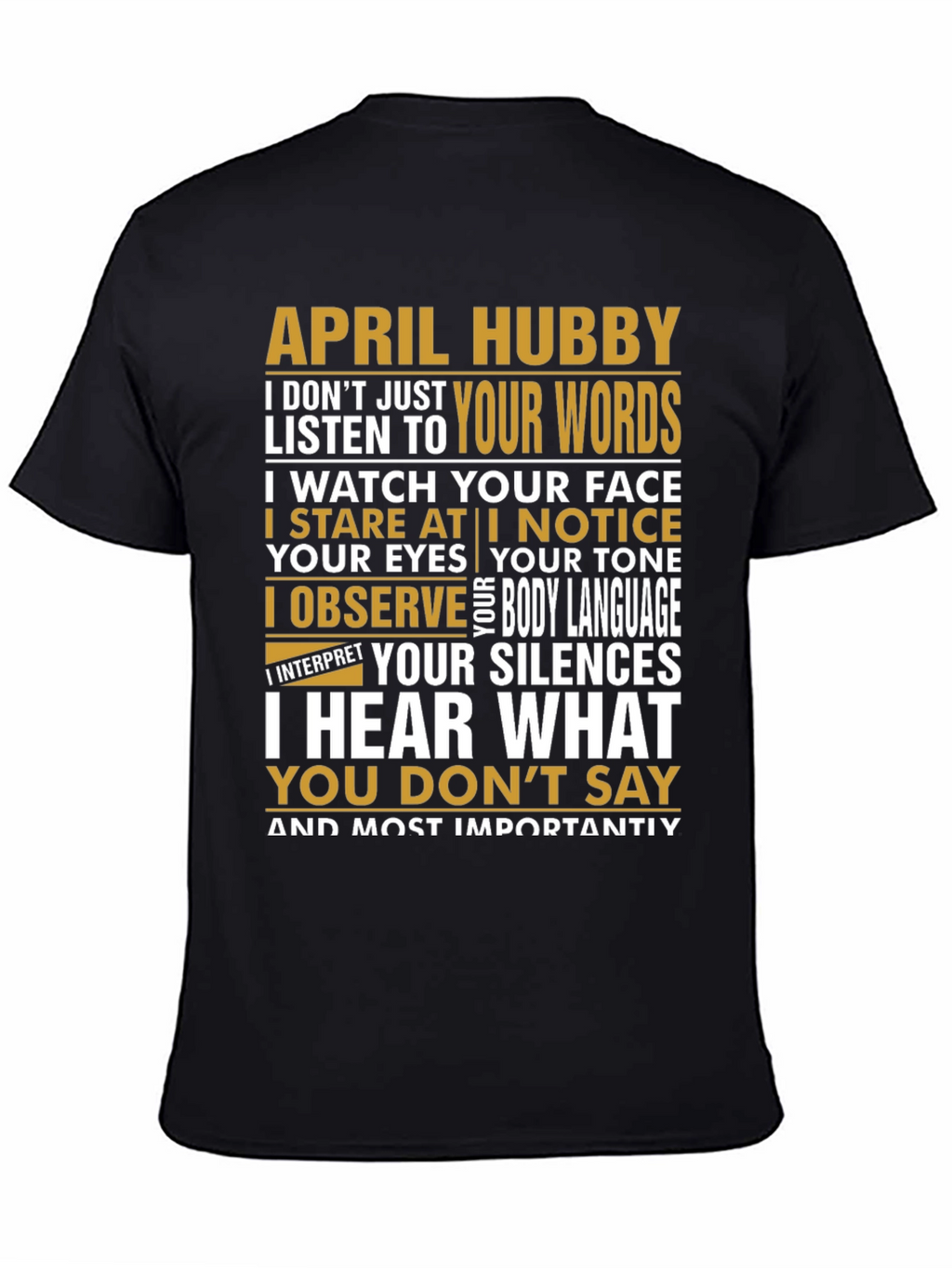 April Hubby Graphic T-Shirt - Relationship Humor