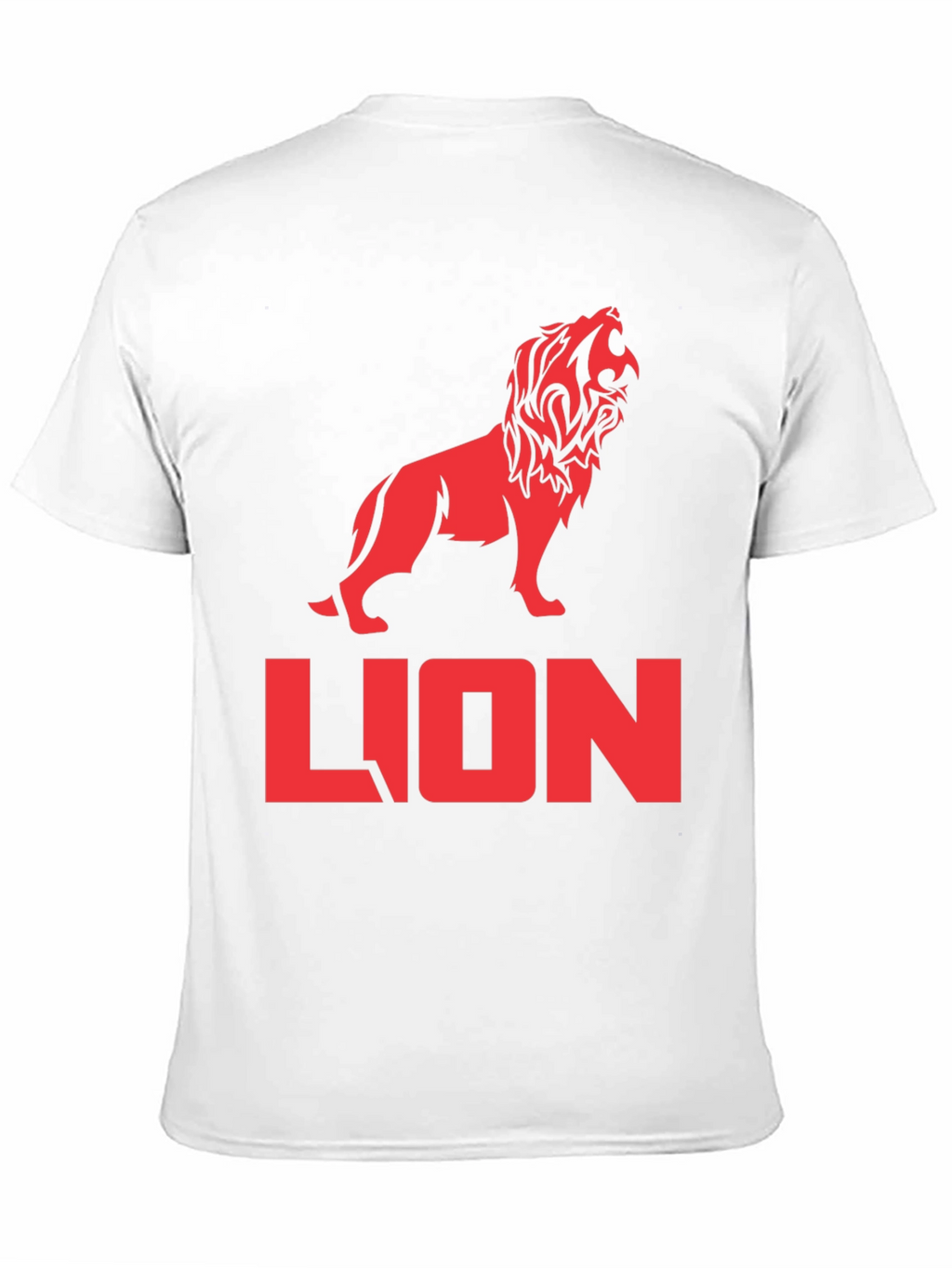 Lion Graphic Tee - Bold Red Print on Black