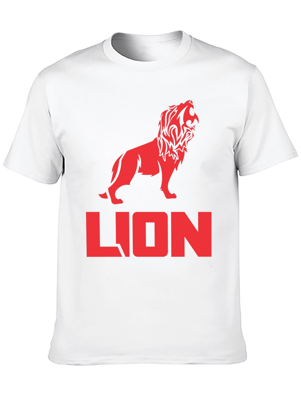 Lion Graphic Tee - Bold Red Print on Black