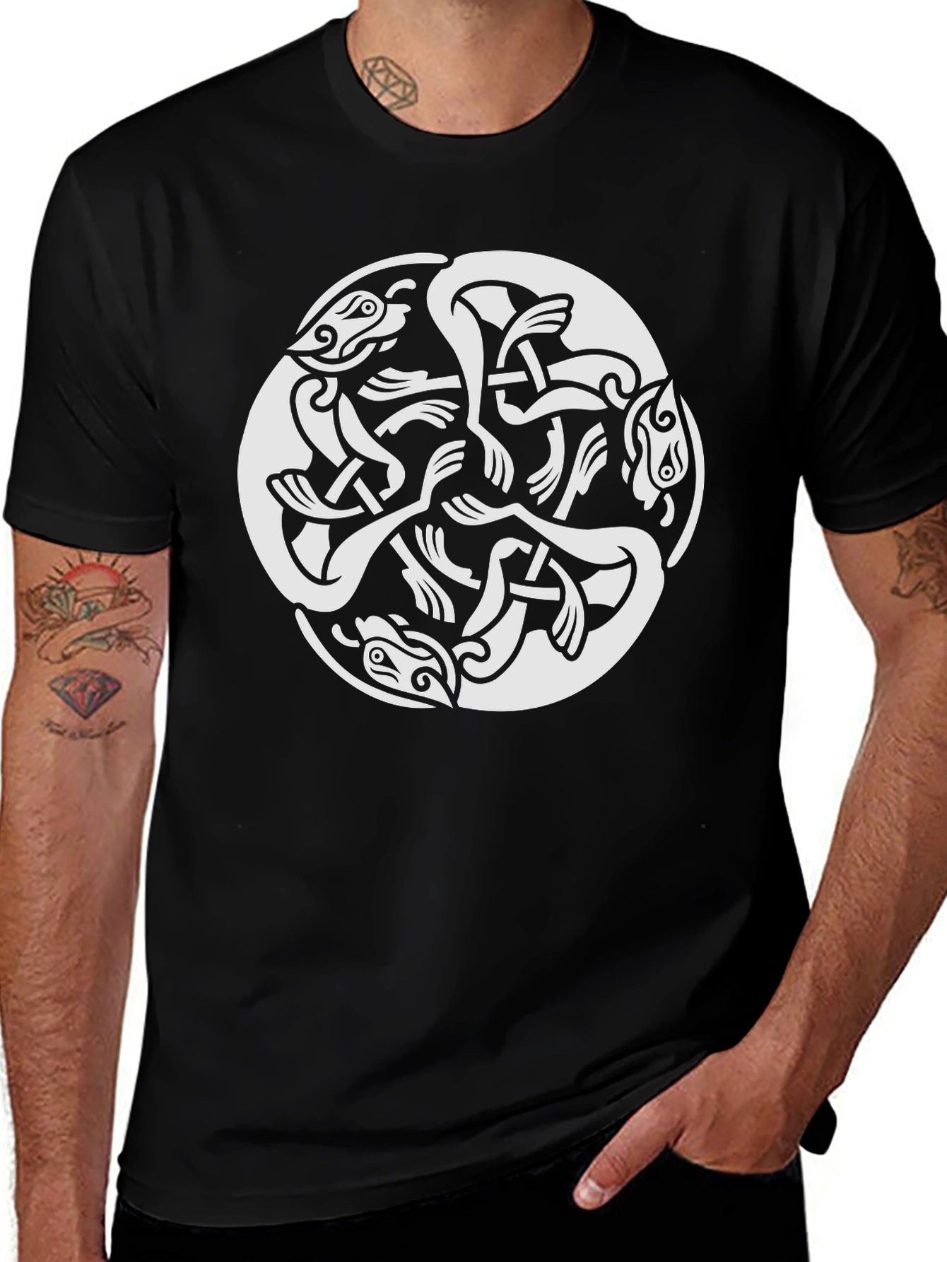 Celtic Knot Dragon T-Shirt - Black