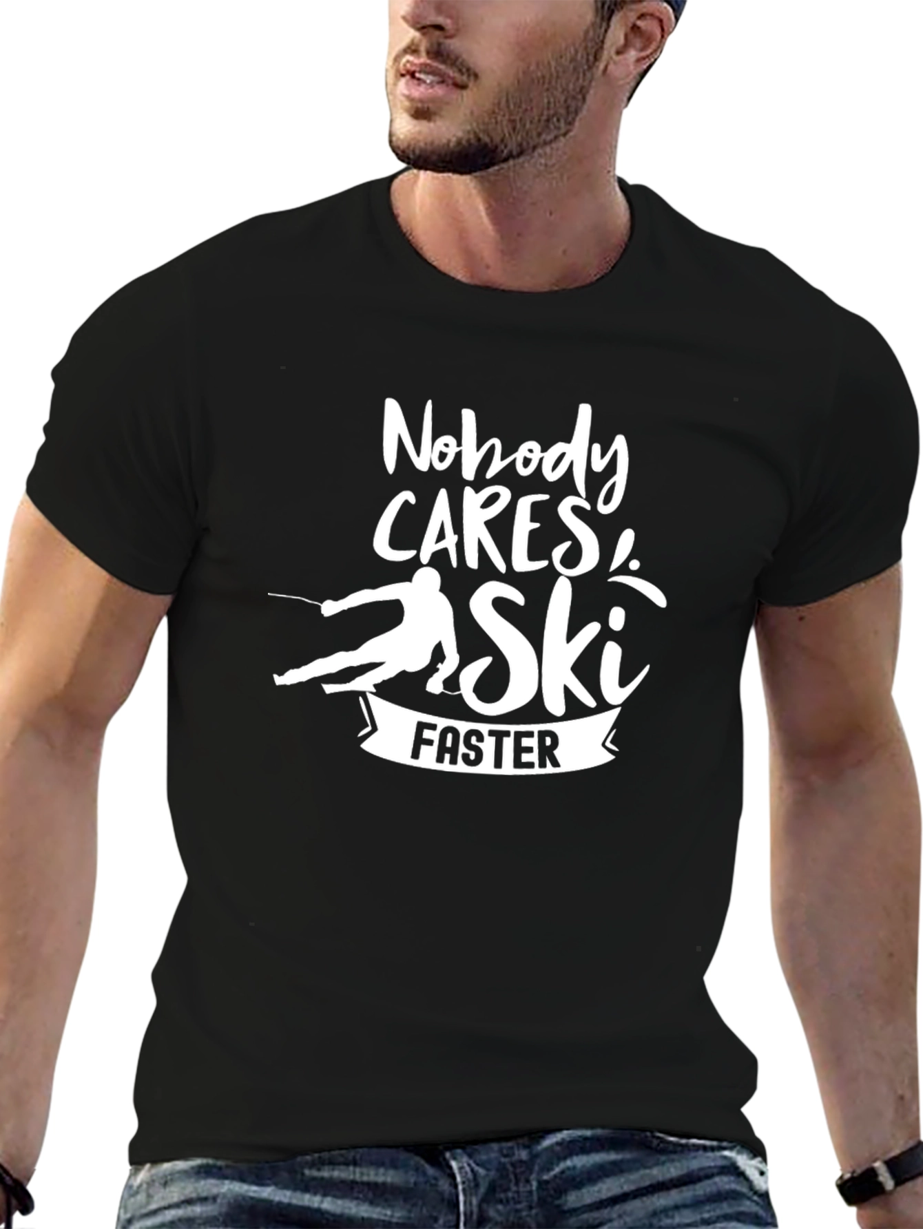 Nobody Cares Ski Faster Graphic Tee