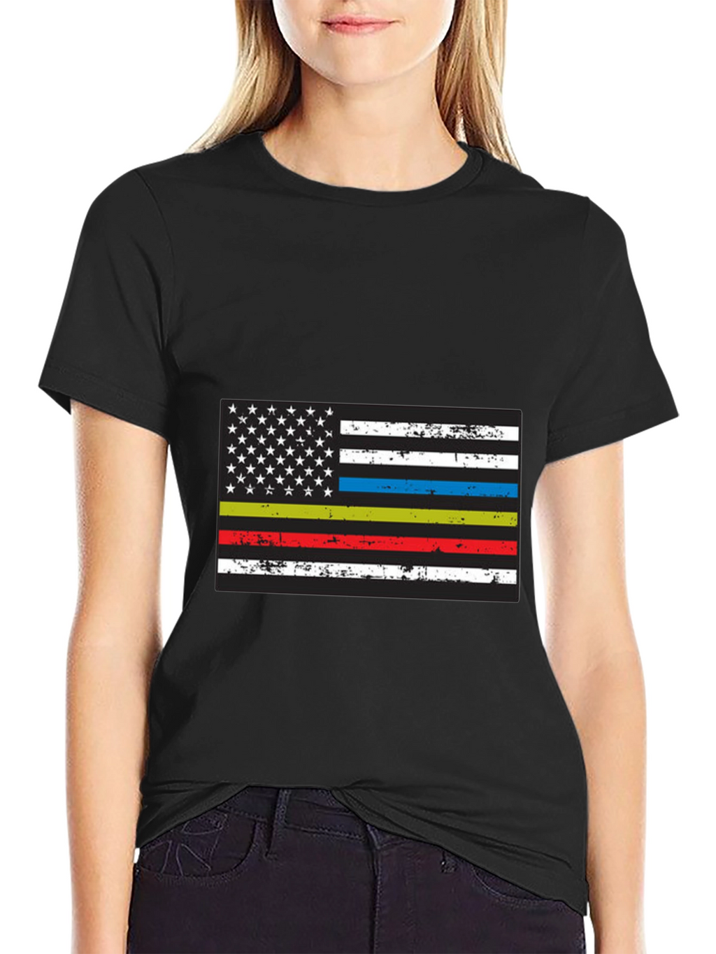 Thin Line American Flag Graphic Tee