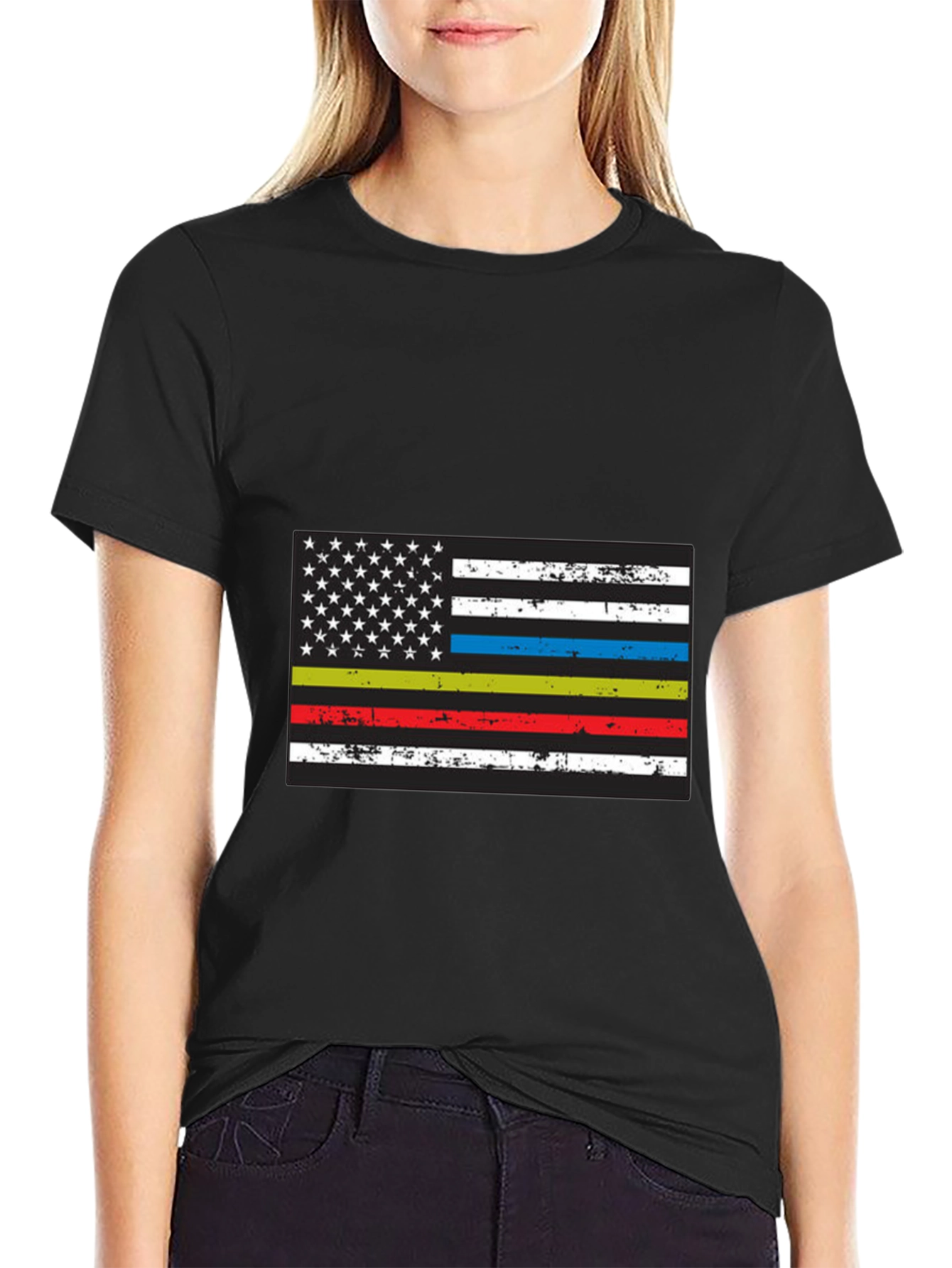 Thin Line American Flag Graphic Tee