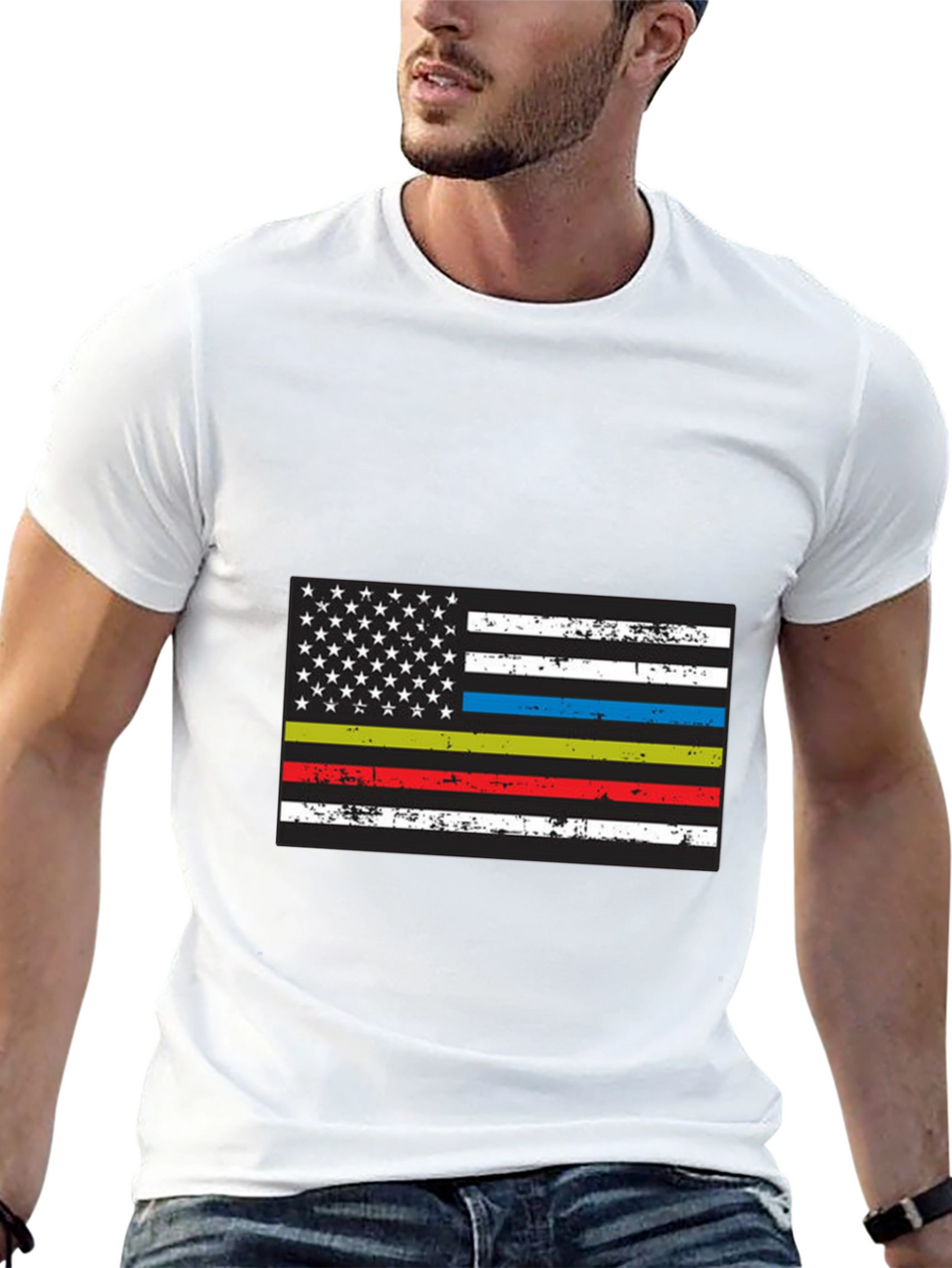 Thin Line American Flag Graphic Tee