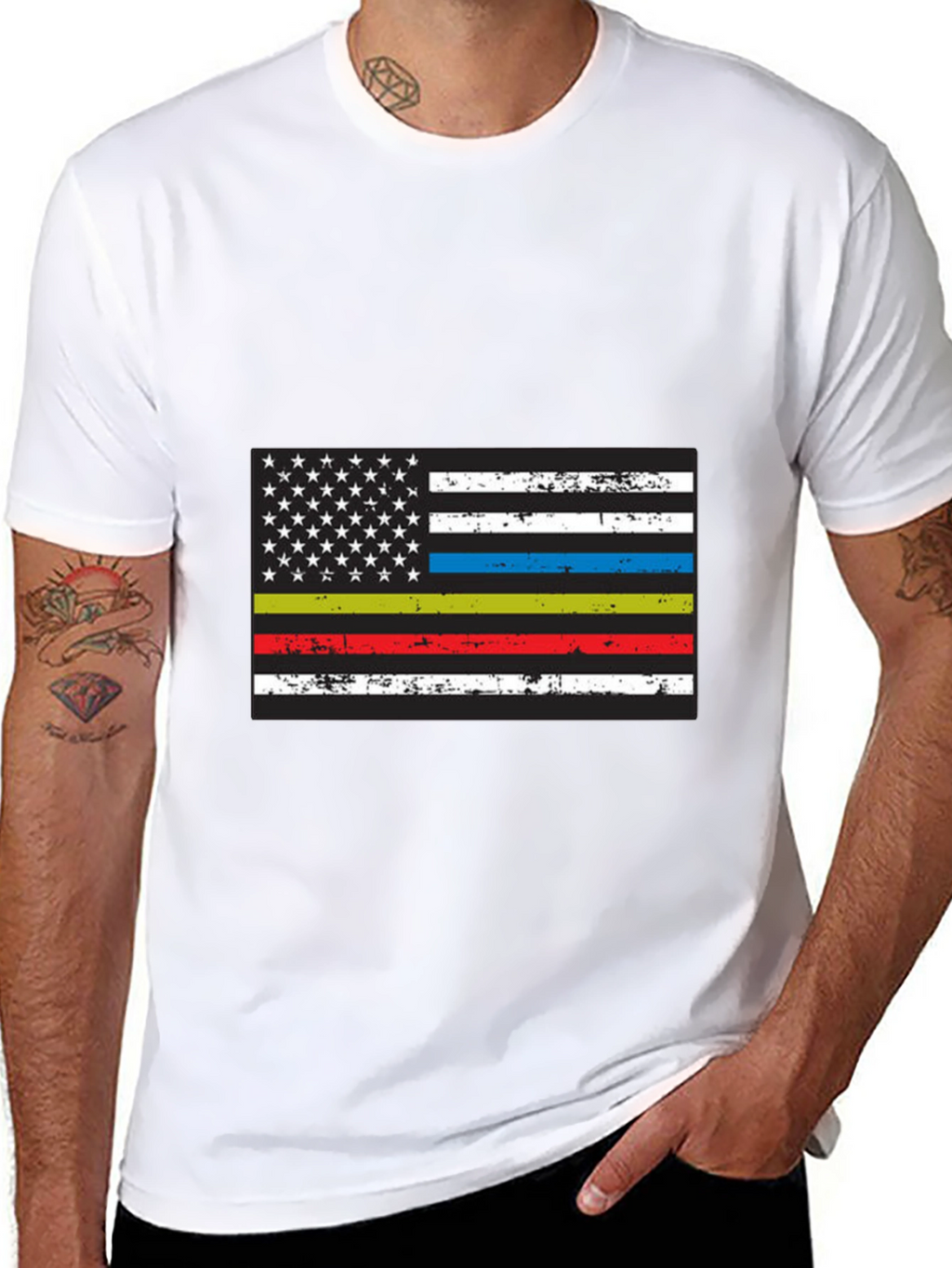 Thin Line American Flag Graphic Tee