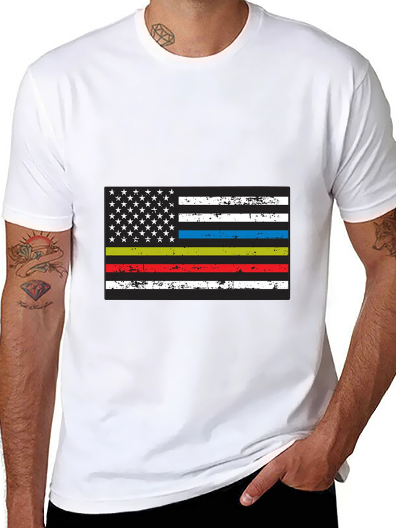 Thin Line American Flag Graphic Tee