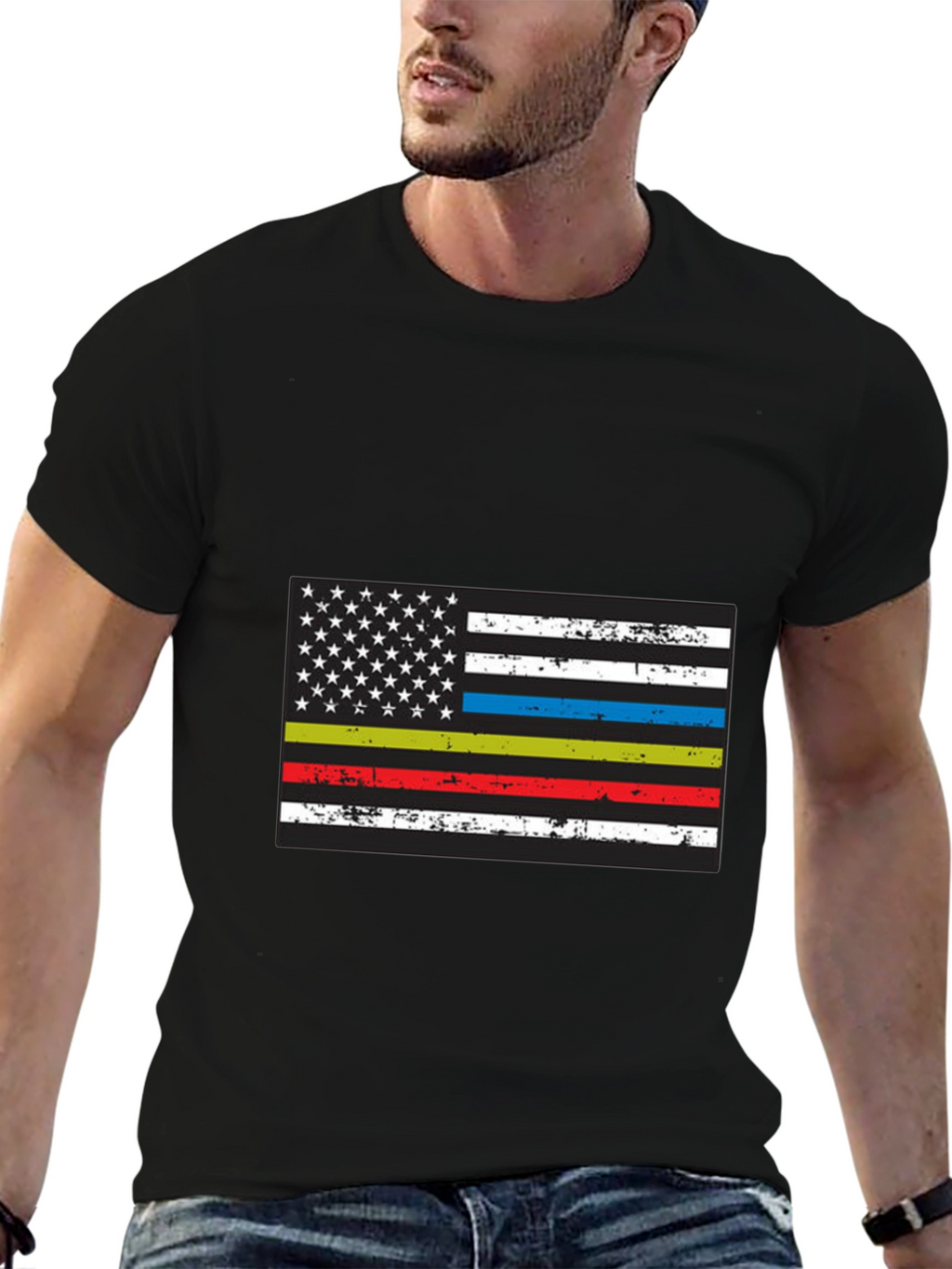 Thin Line American Flag Graphic Tee