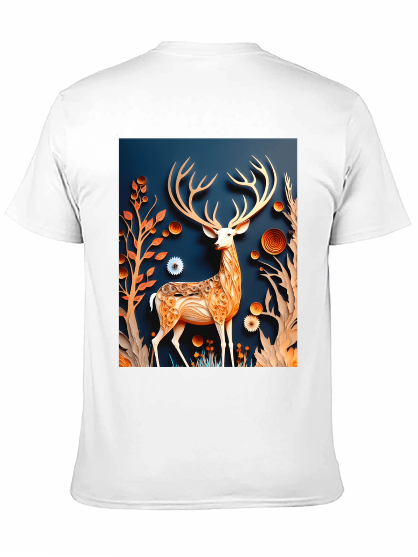 Stylish Deer Graphic Black T-Shirt