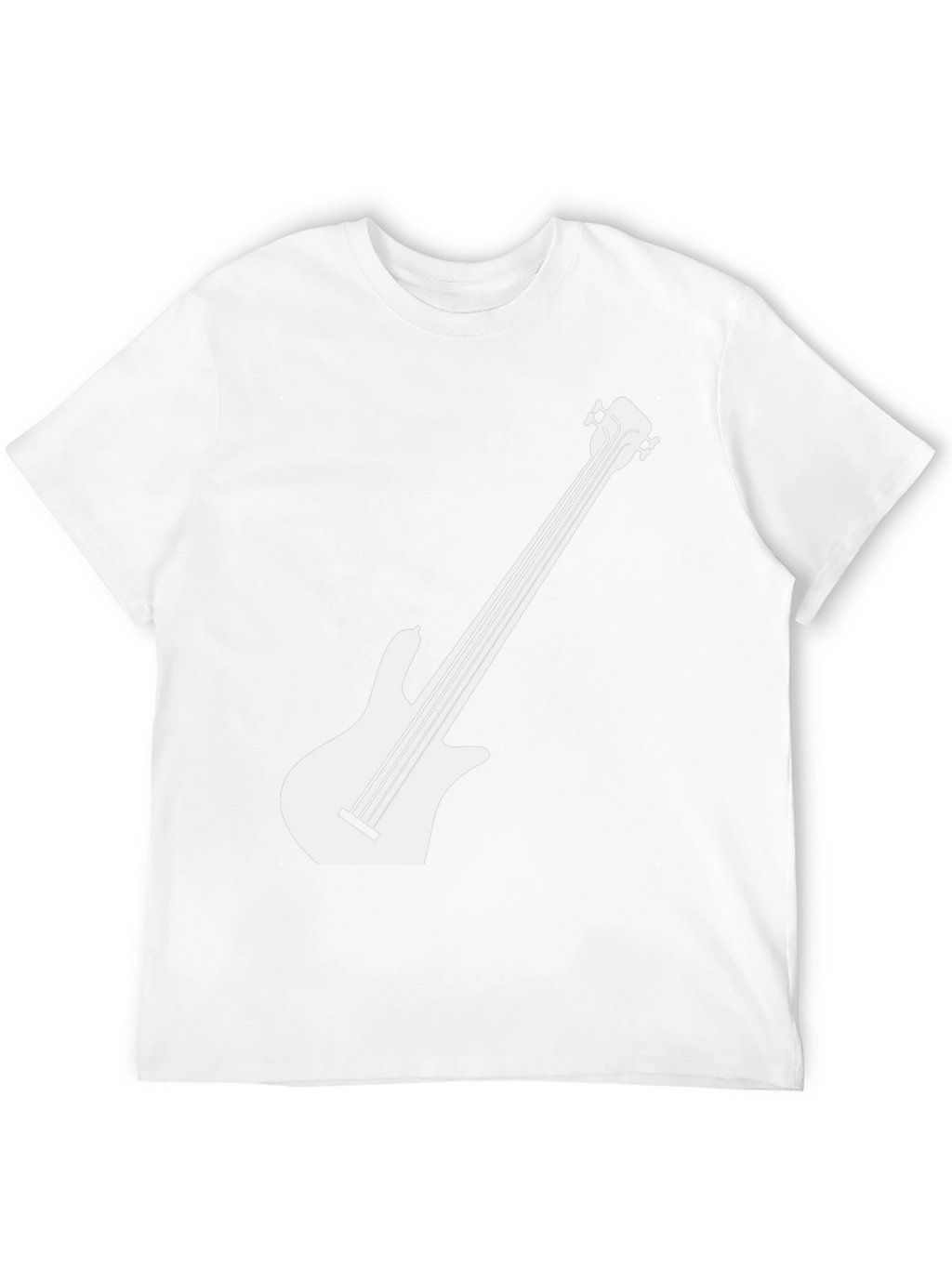 Cool Black Bass Guitar Graphic Tee - Mens