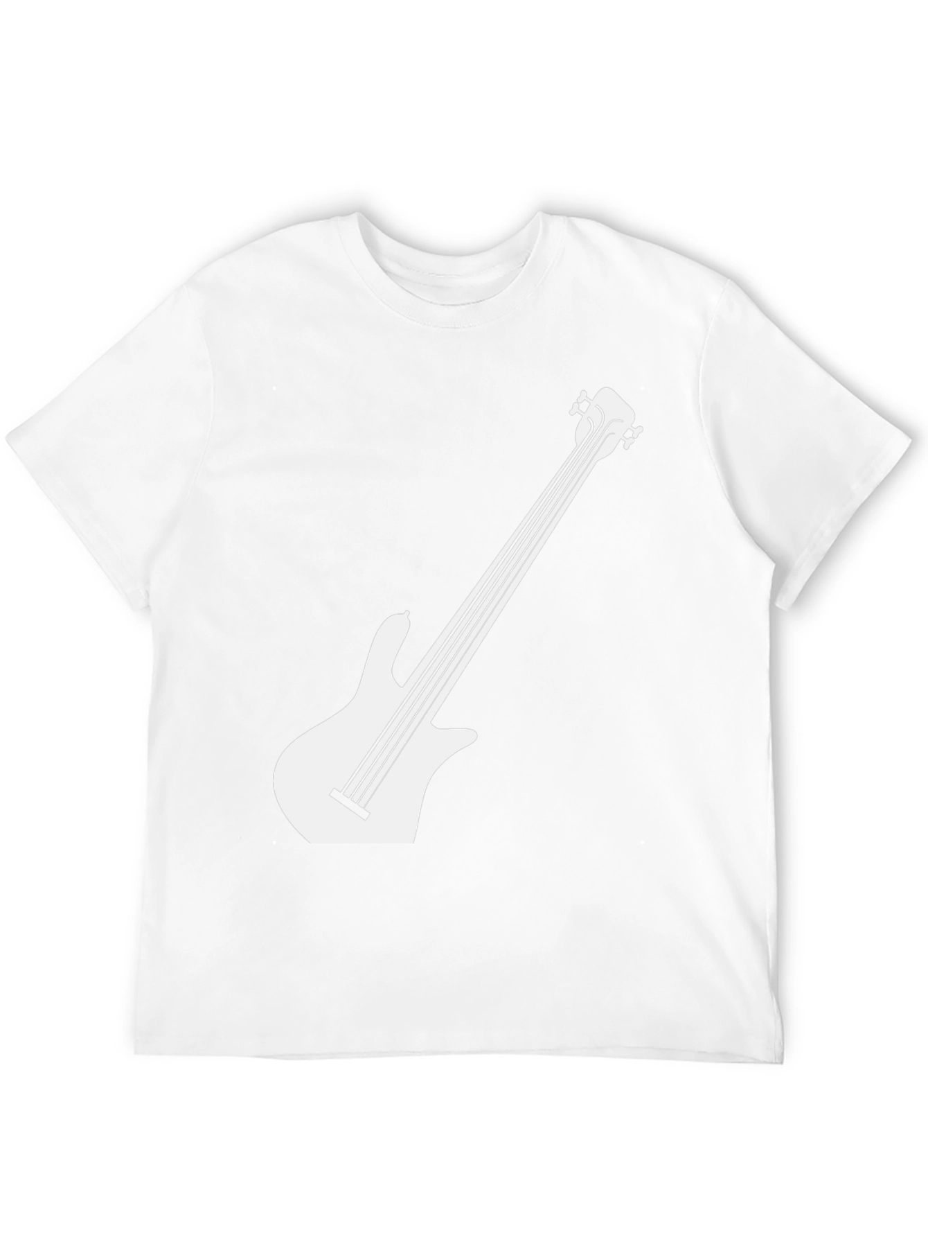 Cool Black Bass Guitar Graphic Tee - Mens