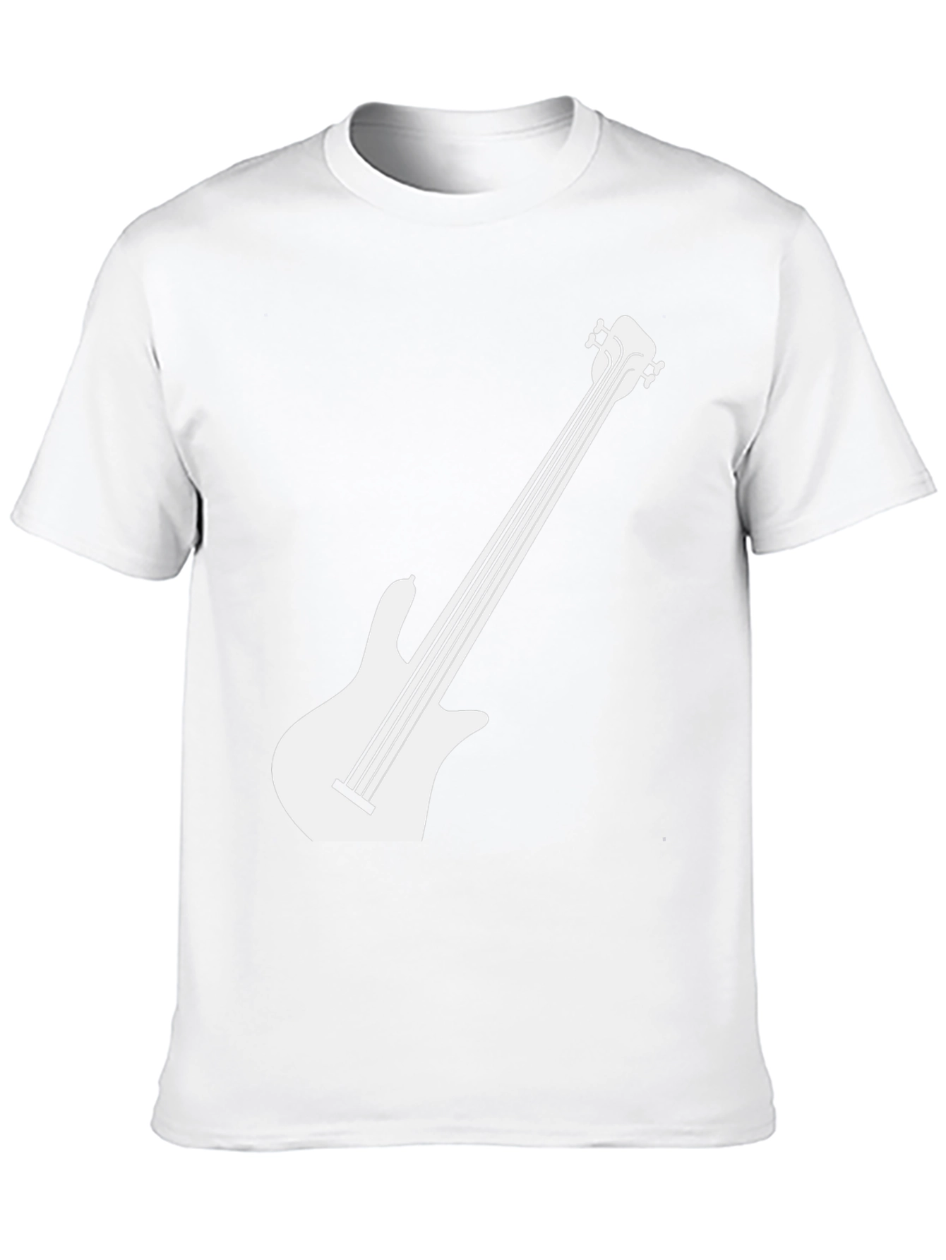 Cool Black Bass Guitar Graphic Tee - Mens