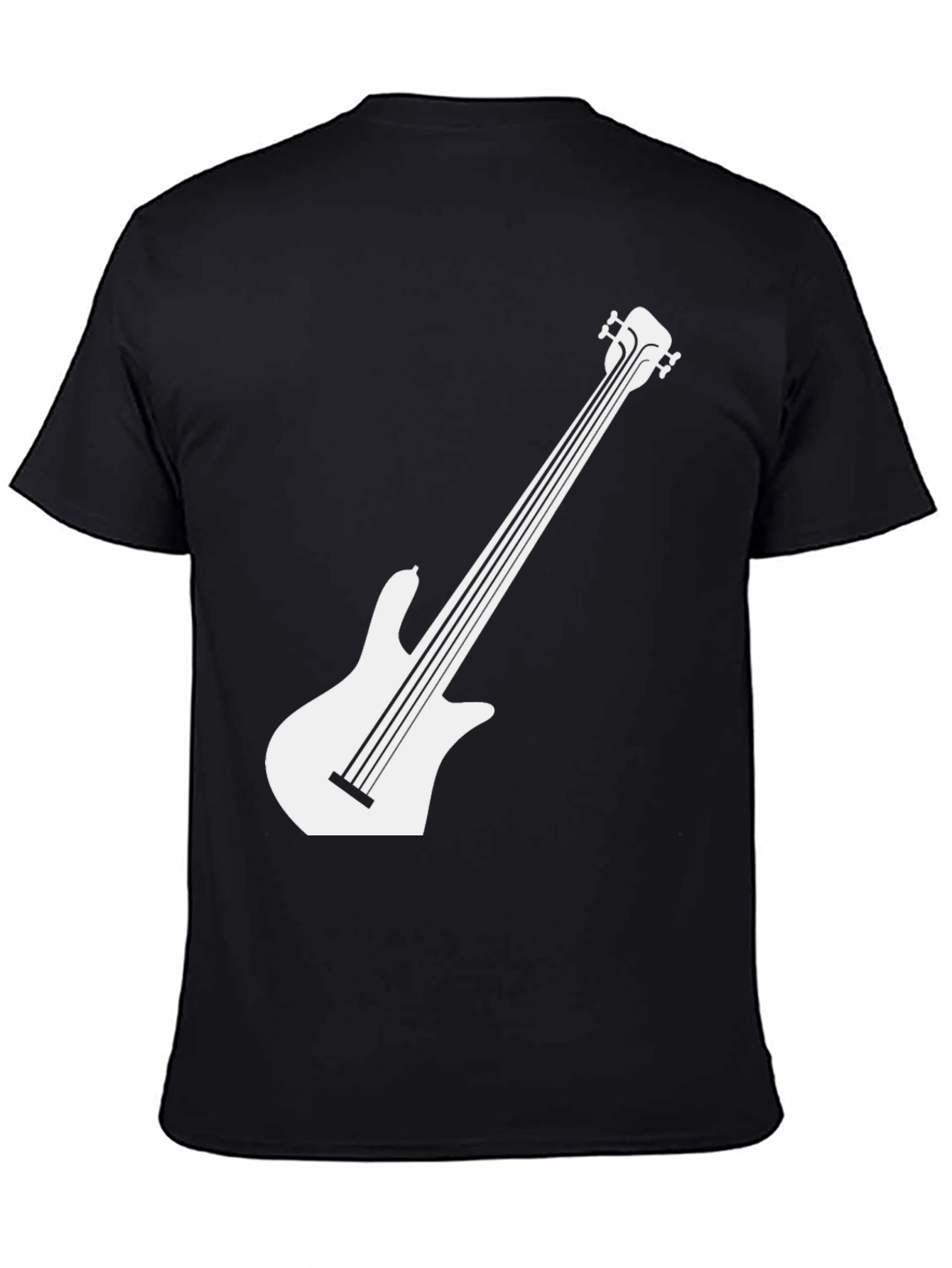 Cool Black Bass Guitar Graphic Tee - Mens