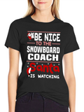 Funny Snowboard Coach Christmas T-Shirt
