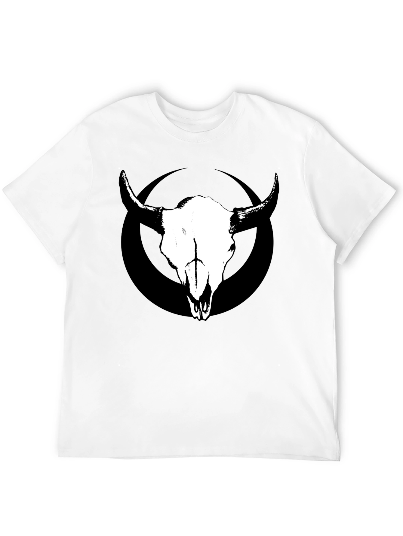 Skull & Circle Graphic Tee - Black Cotton T-Shirt