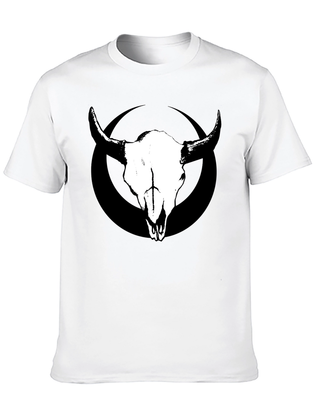 Skull & Circle Graphic Tee - Black Cotton T-Shirt