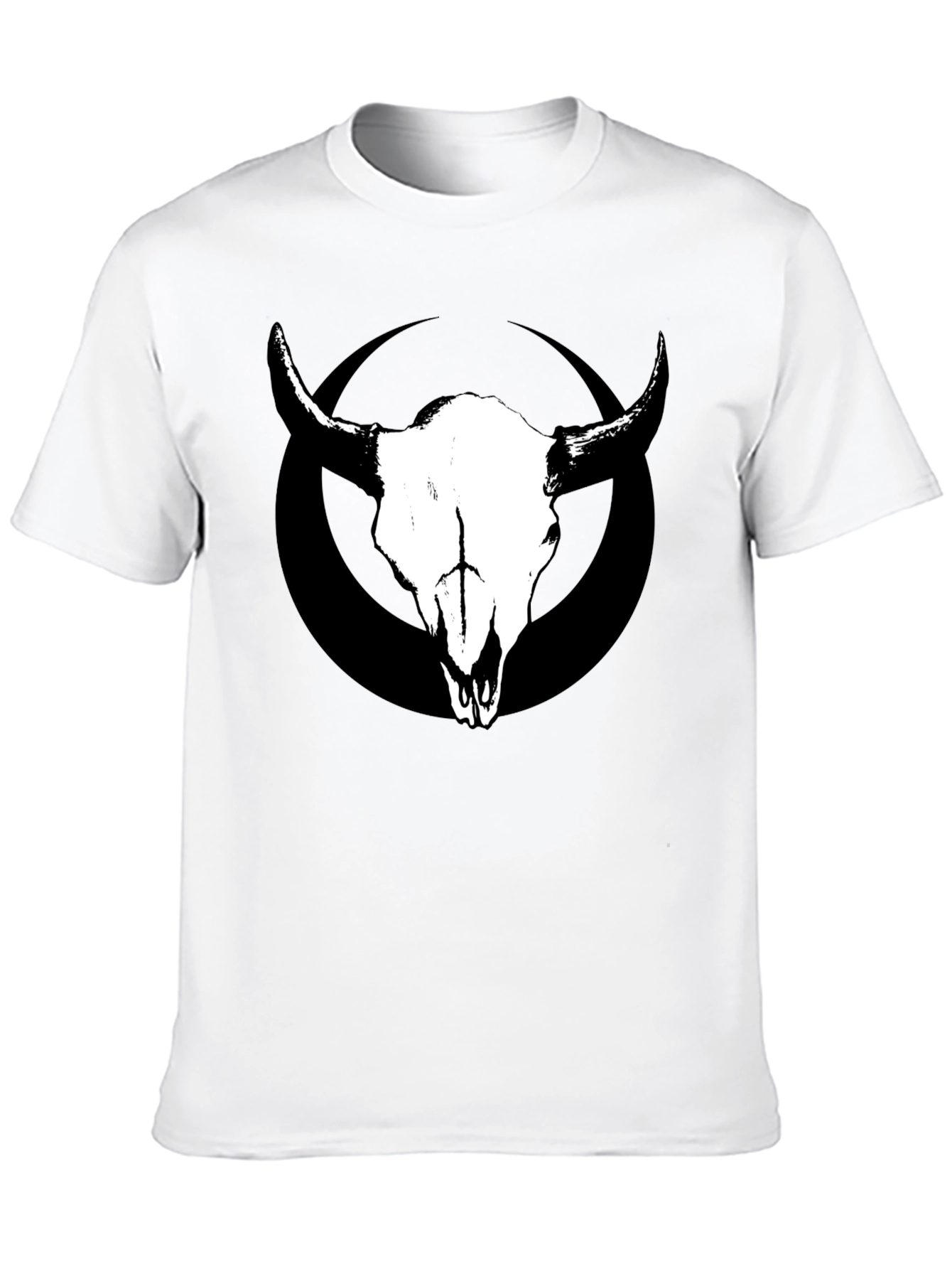 Skull & Circle Graphic Tee - Black Cotton T-Shirt