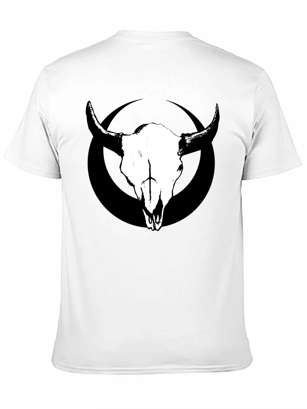 Skull & Circle Graphic Tee - Black Cotton T-Shirt