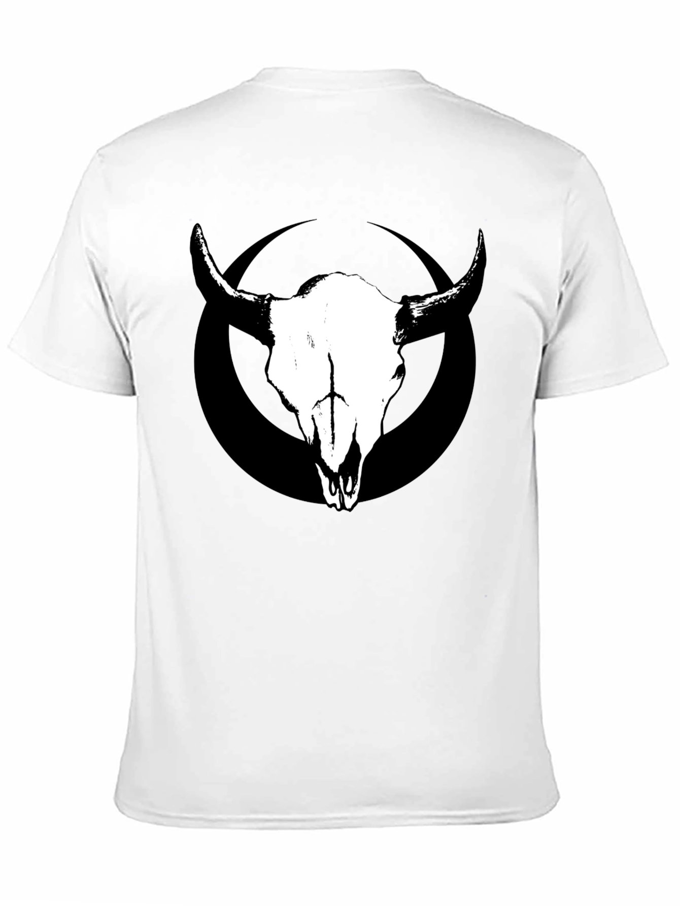 Skull & Circle Graphic Tee - Black Cotton T-Shirt