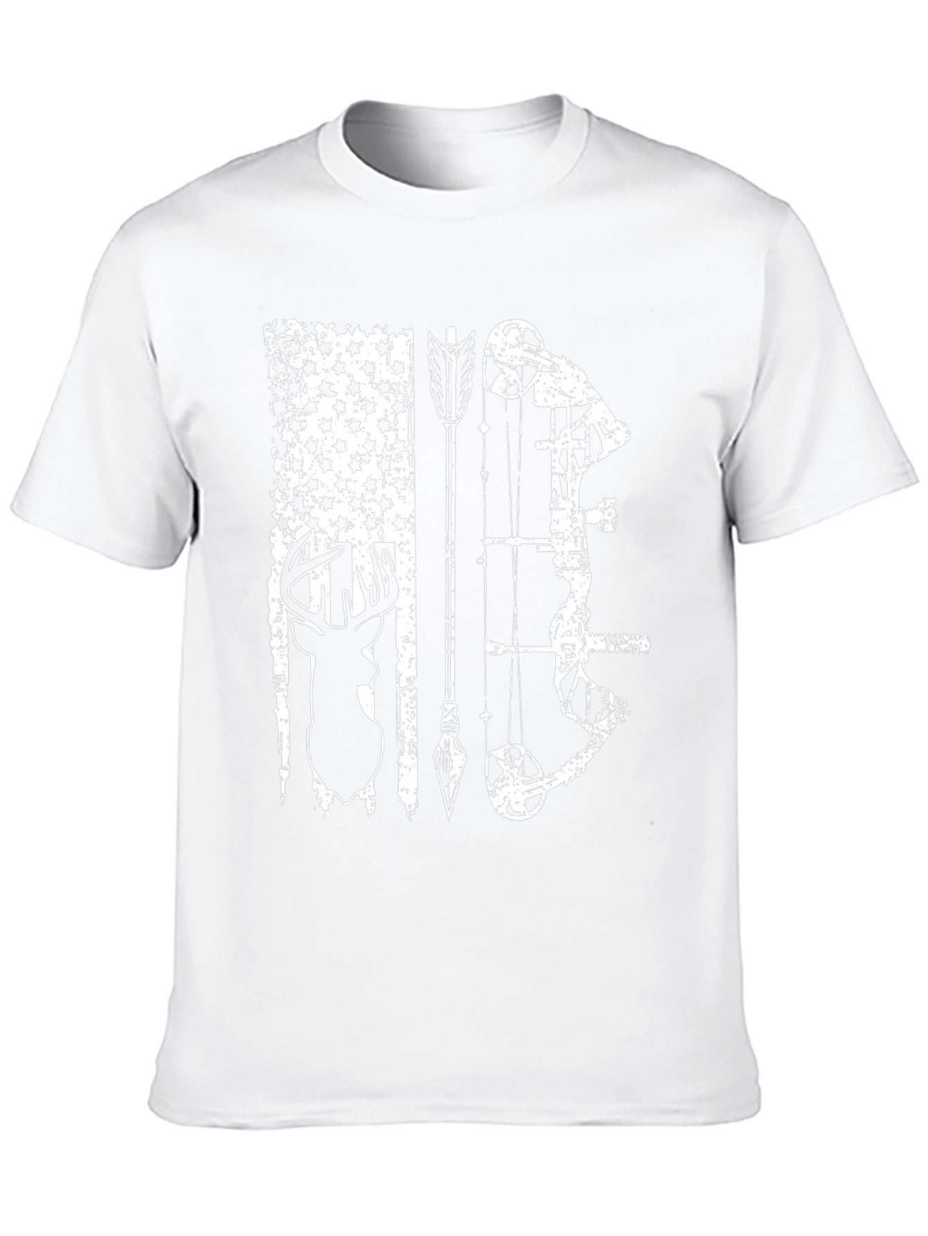 Hunting Bow Arrow Deer Black T-Shirt