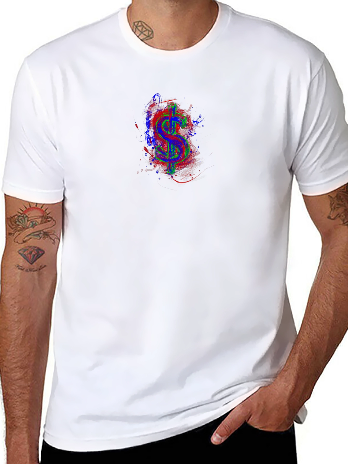 Vibrant Dollar Sign Graphic Tee