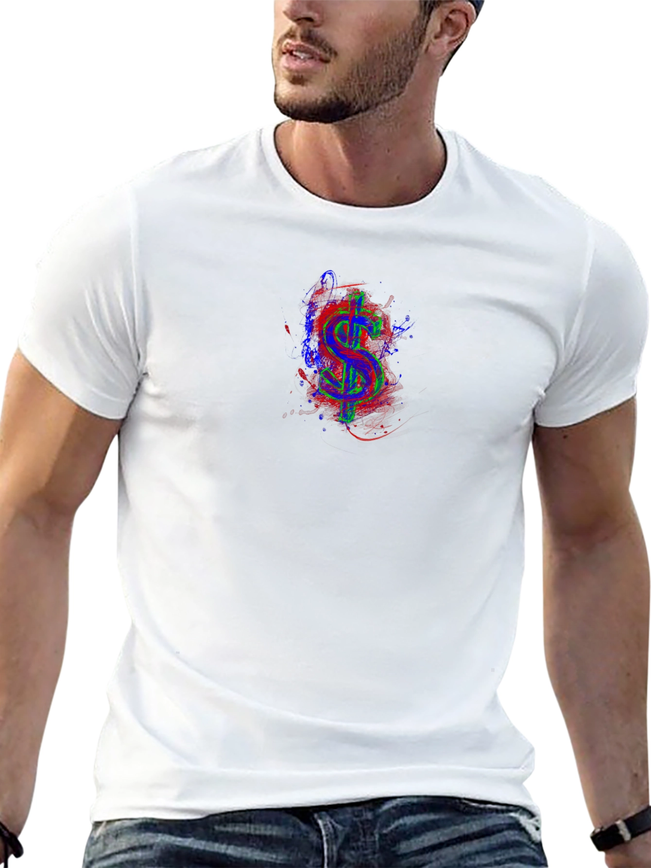 Vibrant Dollar Sign Graphic Tee