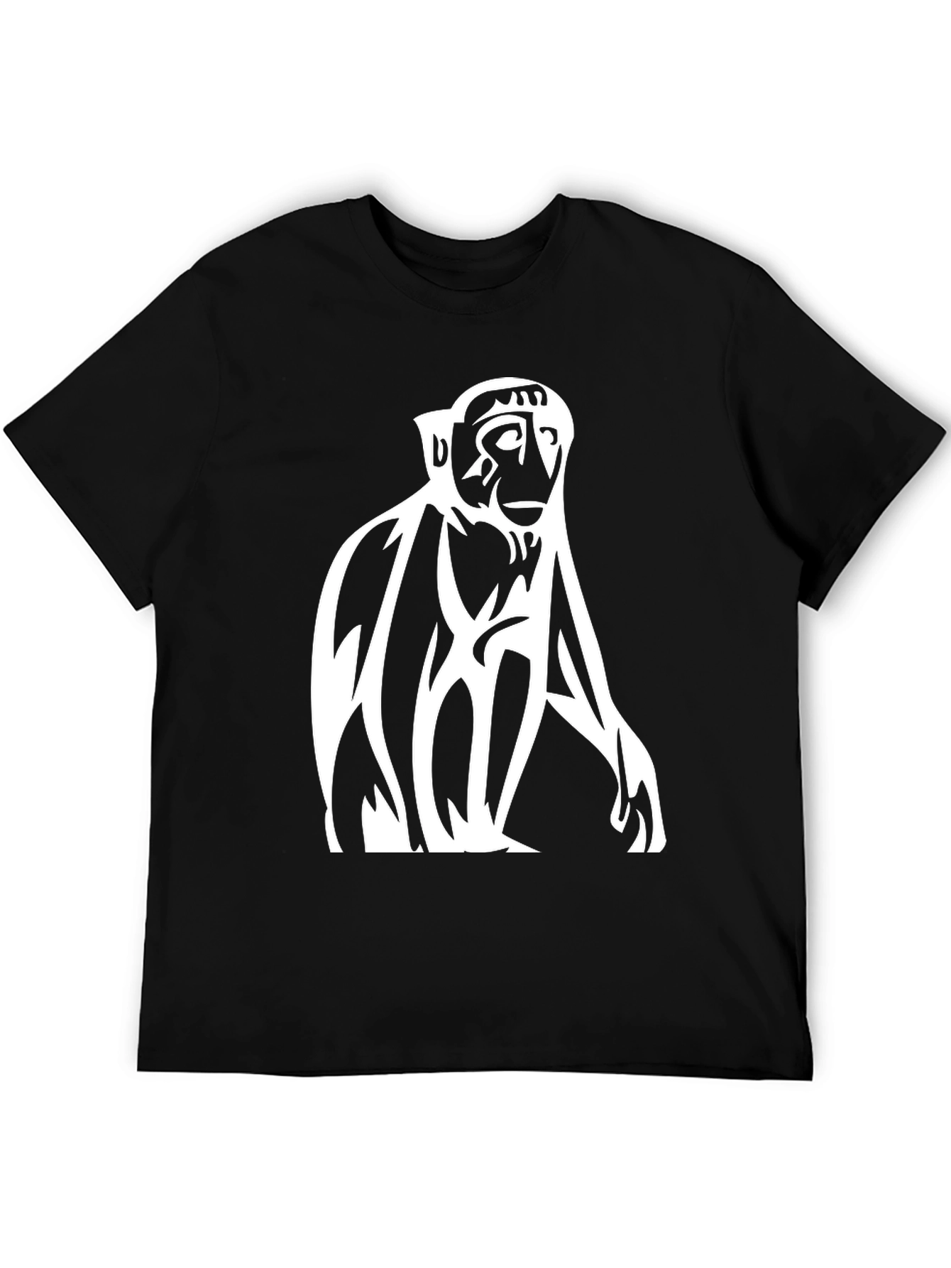 Monkey Graphic Tee - Stylish Black Cotton T-Shirt