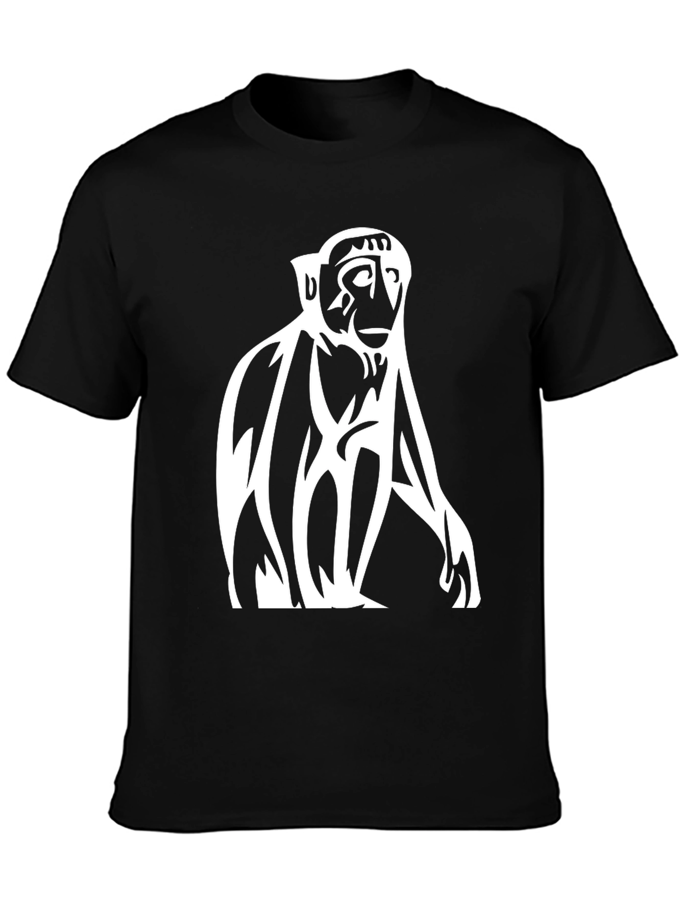 Monkey Graphic Tee - Stylish Black Cotton T-Shirt