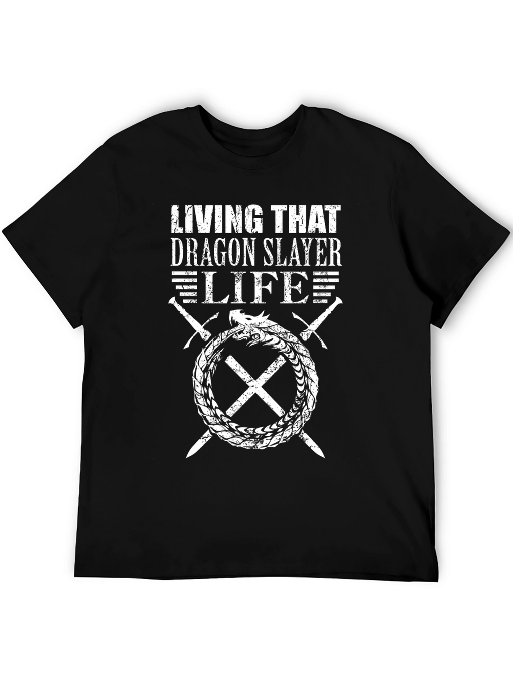 Dragon Slayer Life Graphic Tee - Black Cotton Blend