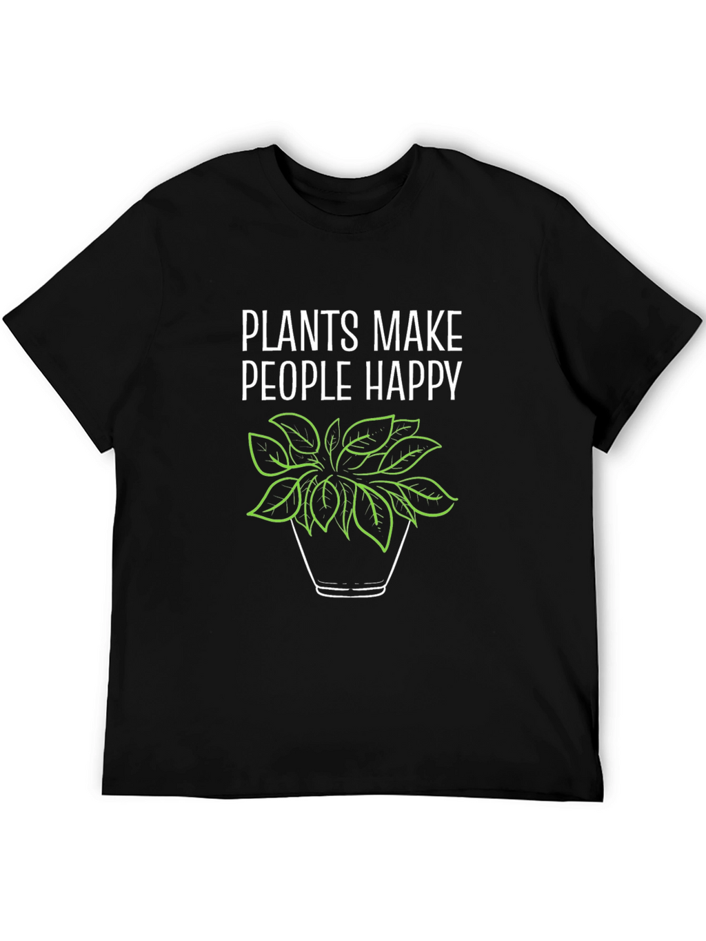 Plants Make People Happy Graphic Tee - Black