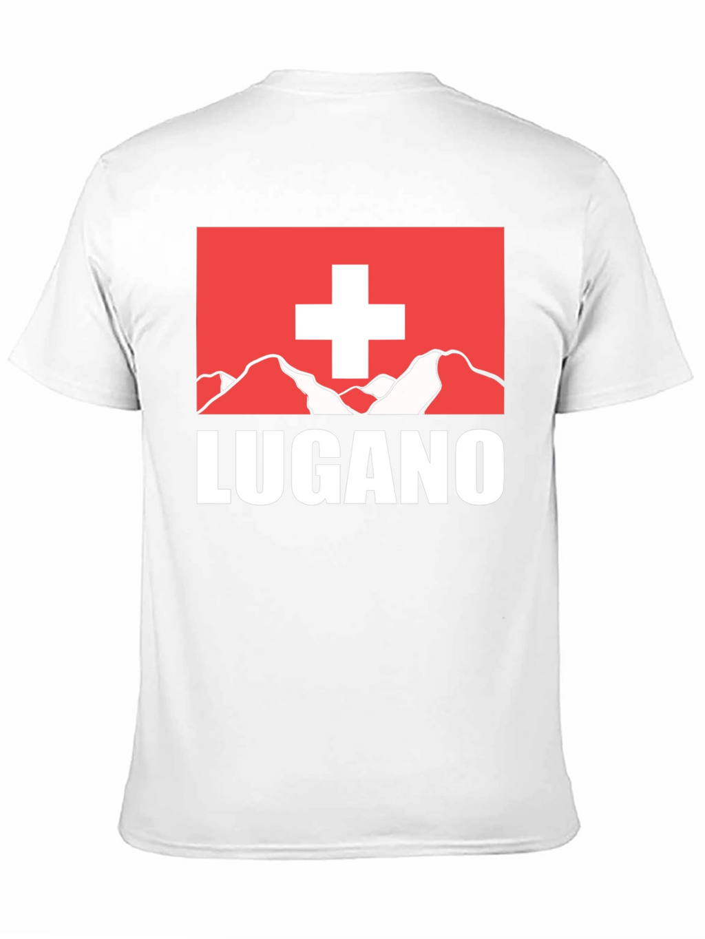 Lugano Swiss Flag Graphic Tee - Black