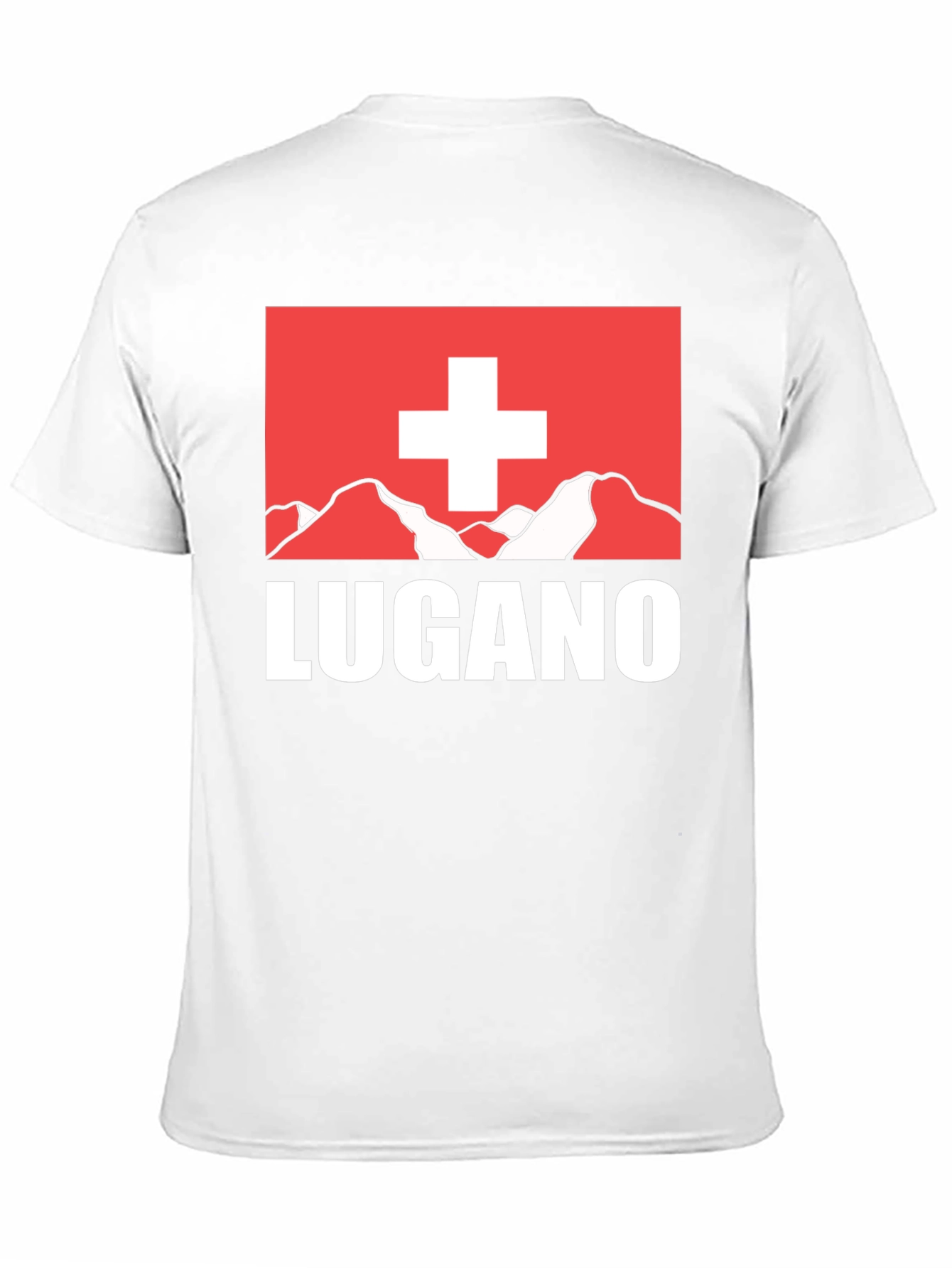 Lugano Swiss Flag Graphic Tee - Black