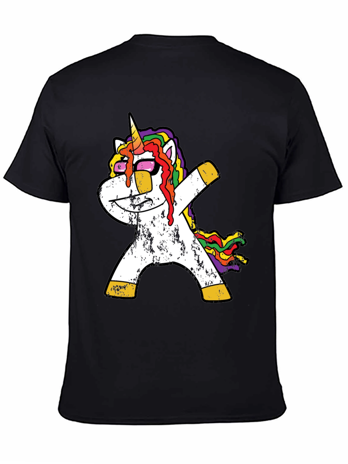 Dabbing Unicorn T-Shirt - Rainbow Mane