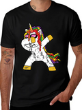 Dabbing Unicorn T-Shirt - Rainbow Mane