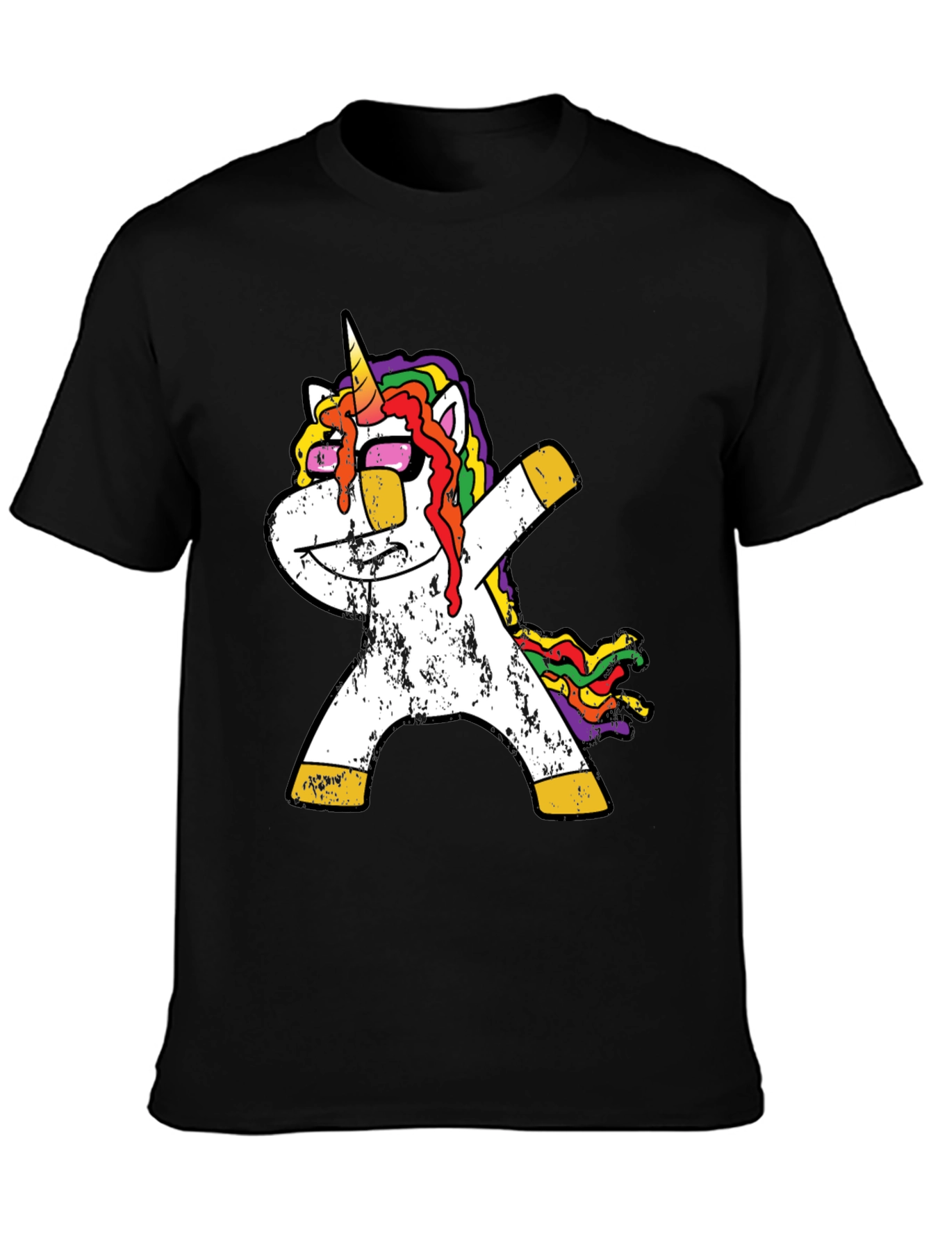 Dabbing Unicorn T-Shirt - Rainbow Mane