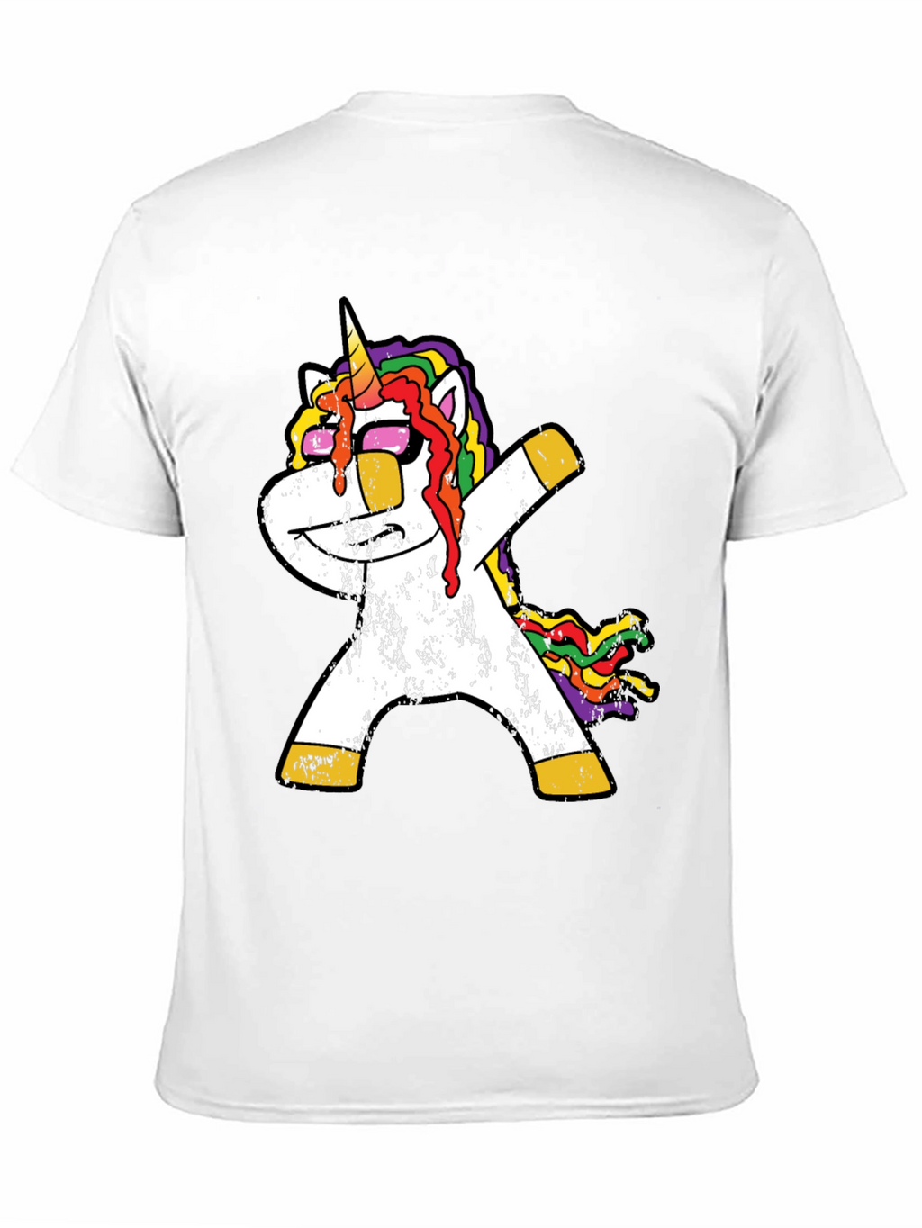 Dabbing Unicorn T-Shirt - Rainbow Mane