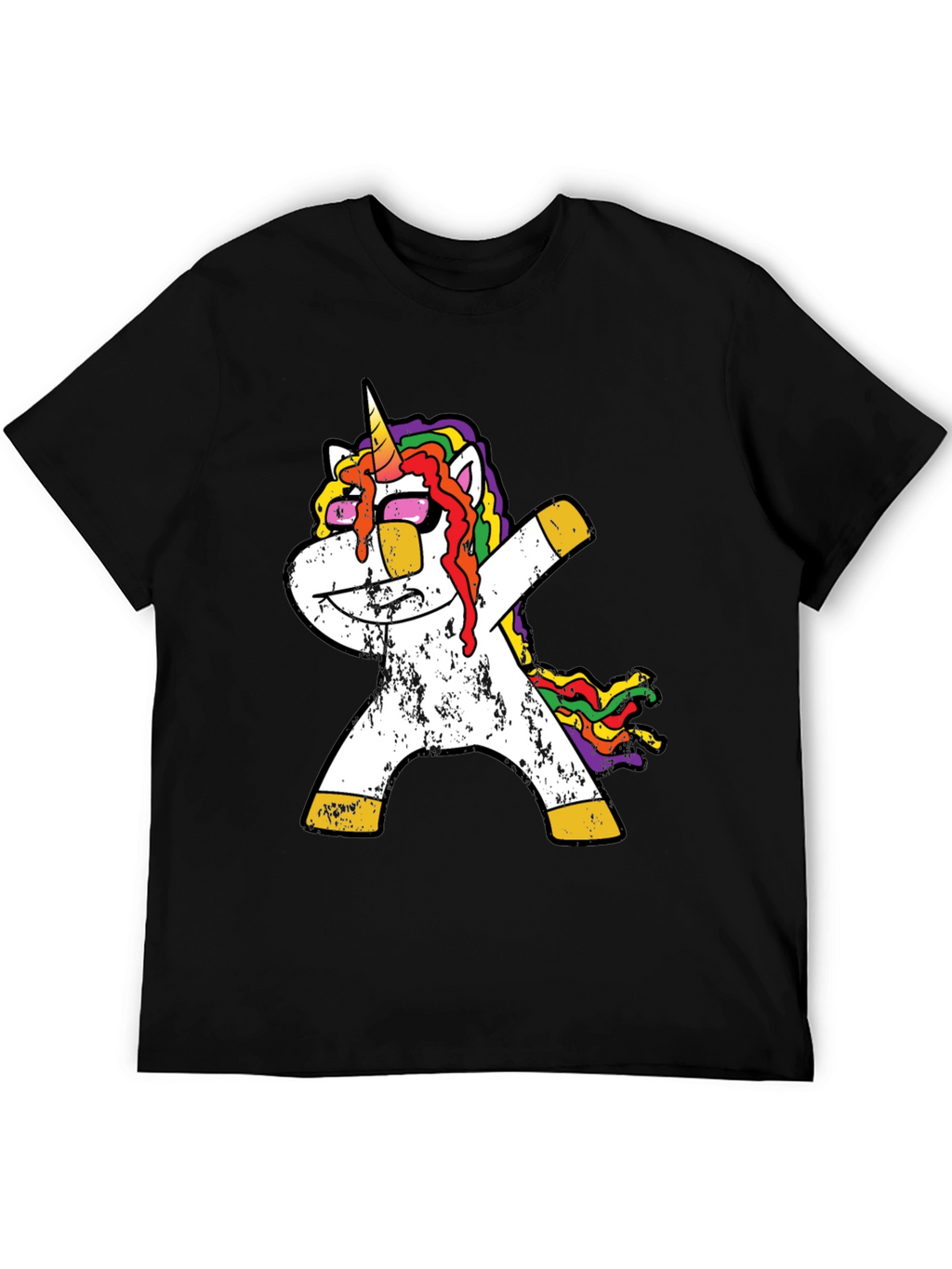 Dabbing Unicorn T-Shirt - Rainbow Mane