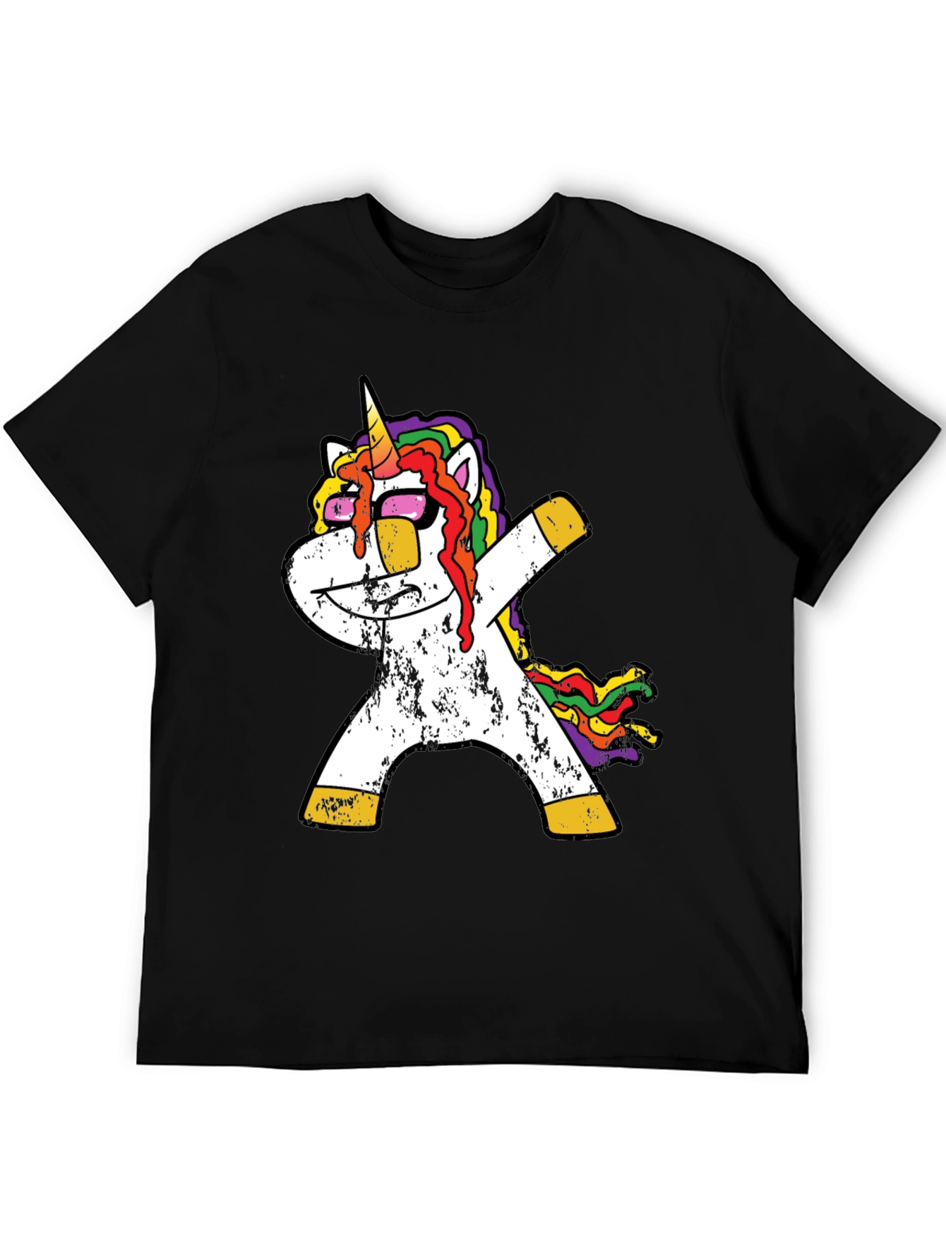 Dabbing Unicorn T-Shirt - Rainbow Mane