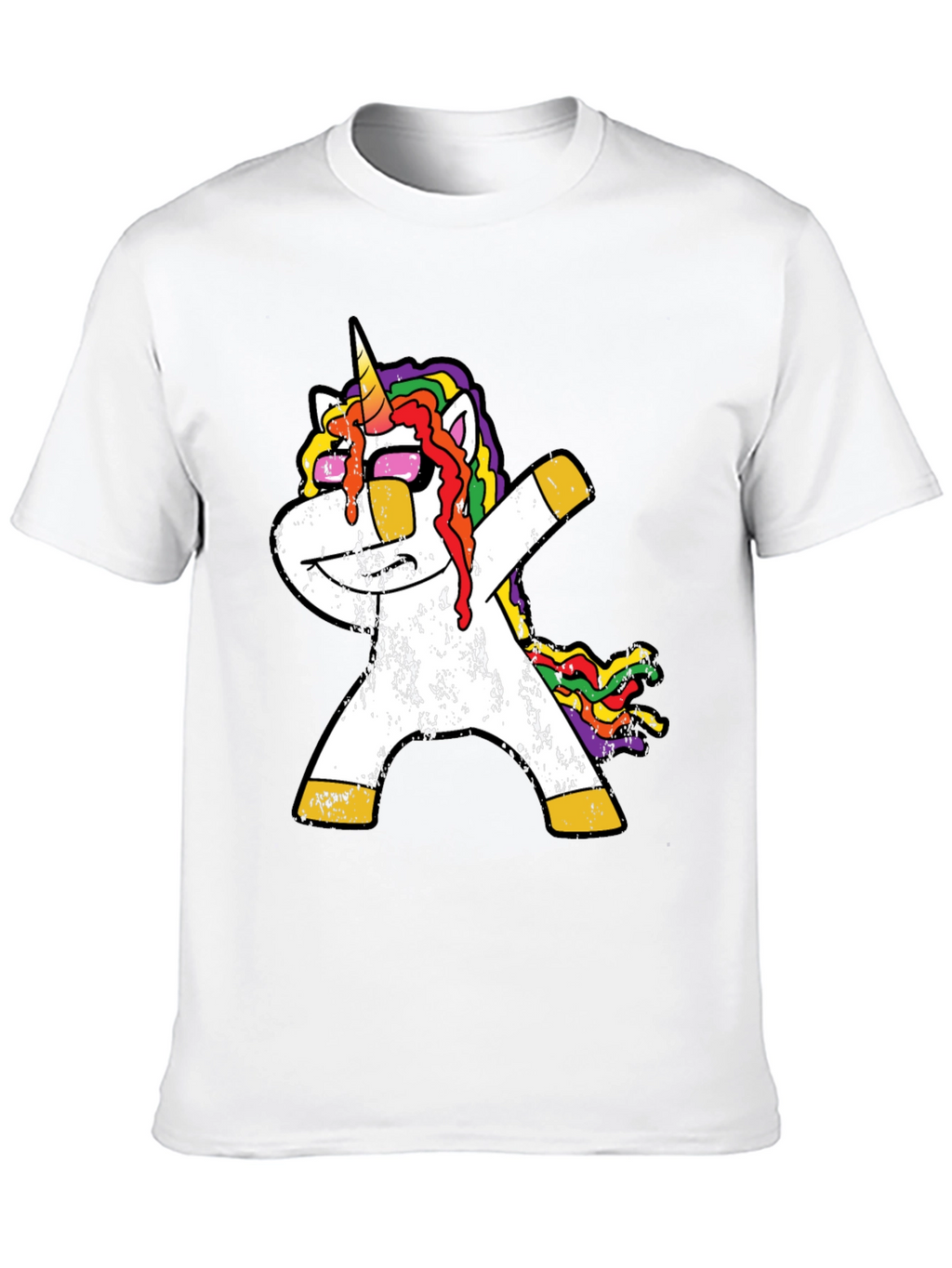 Dabbing Unicorn T-Shirt - Rainbow Mane