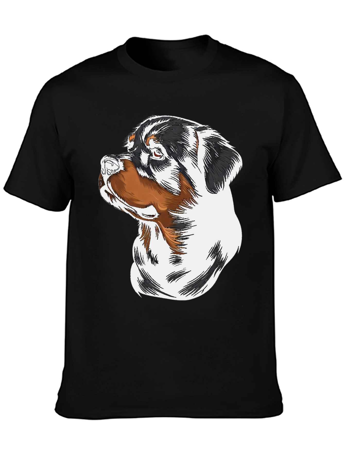 Rottweiler Dog Graphic Black T-Shirt