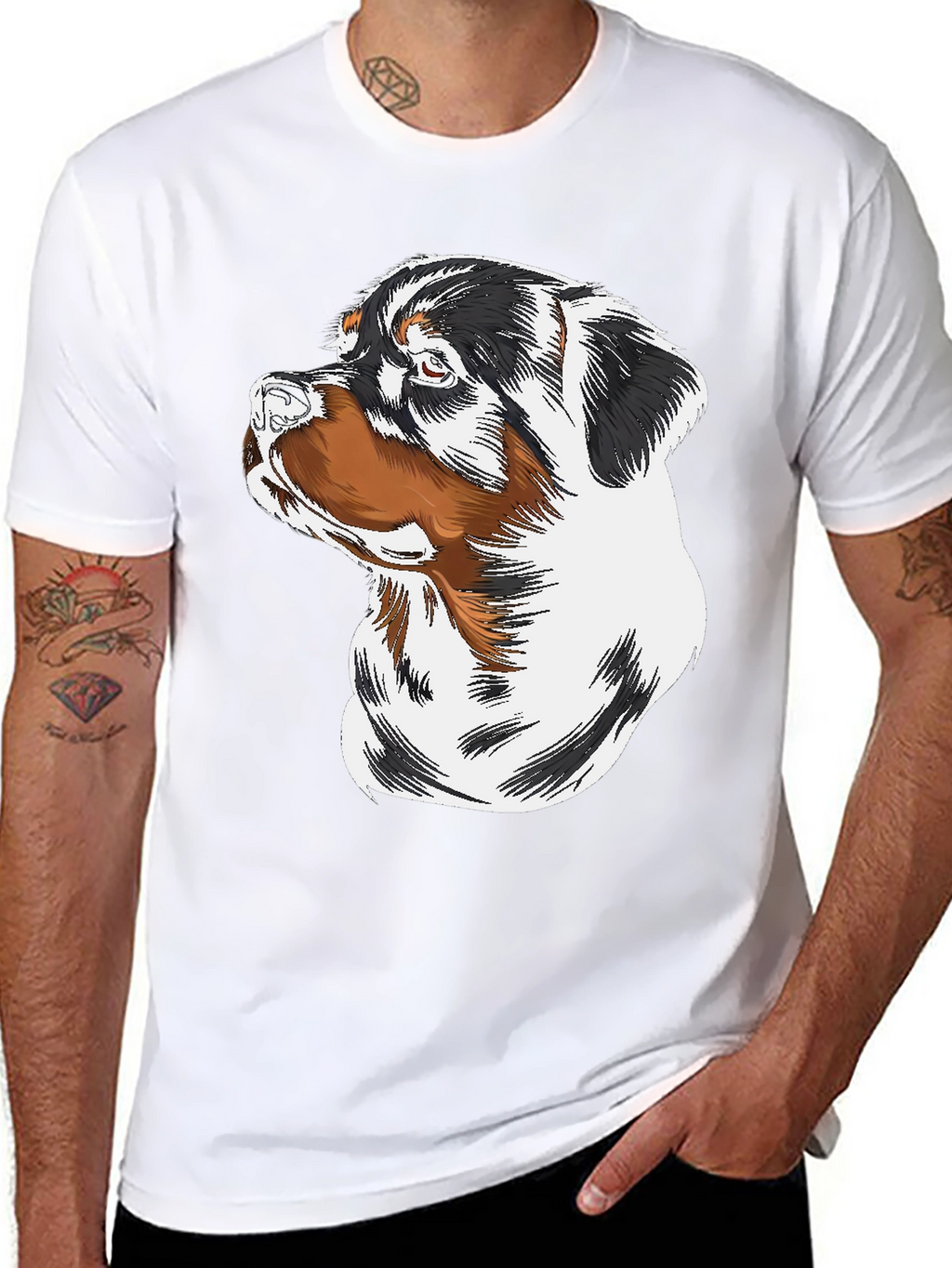 Rottweiler Dog Graphic Black T-Shirt