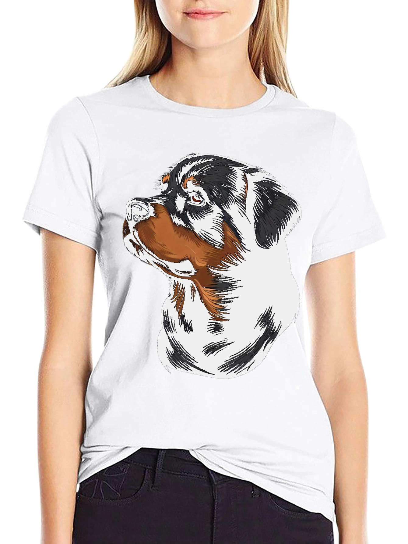 Rottweiler Dog Graphic Black T-Shirt
