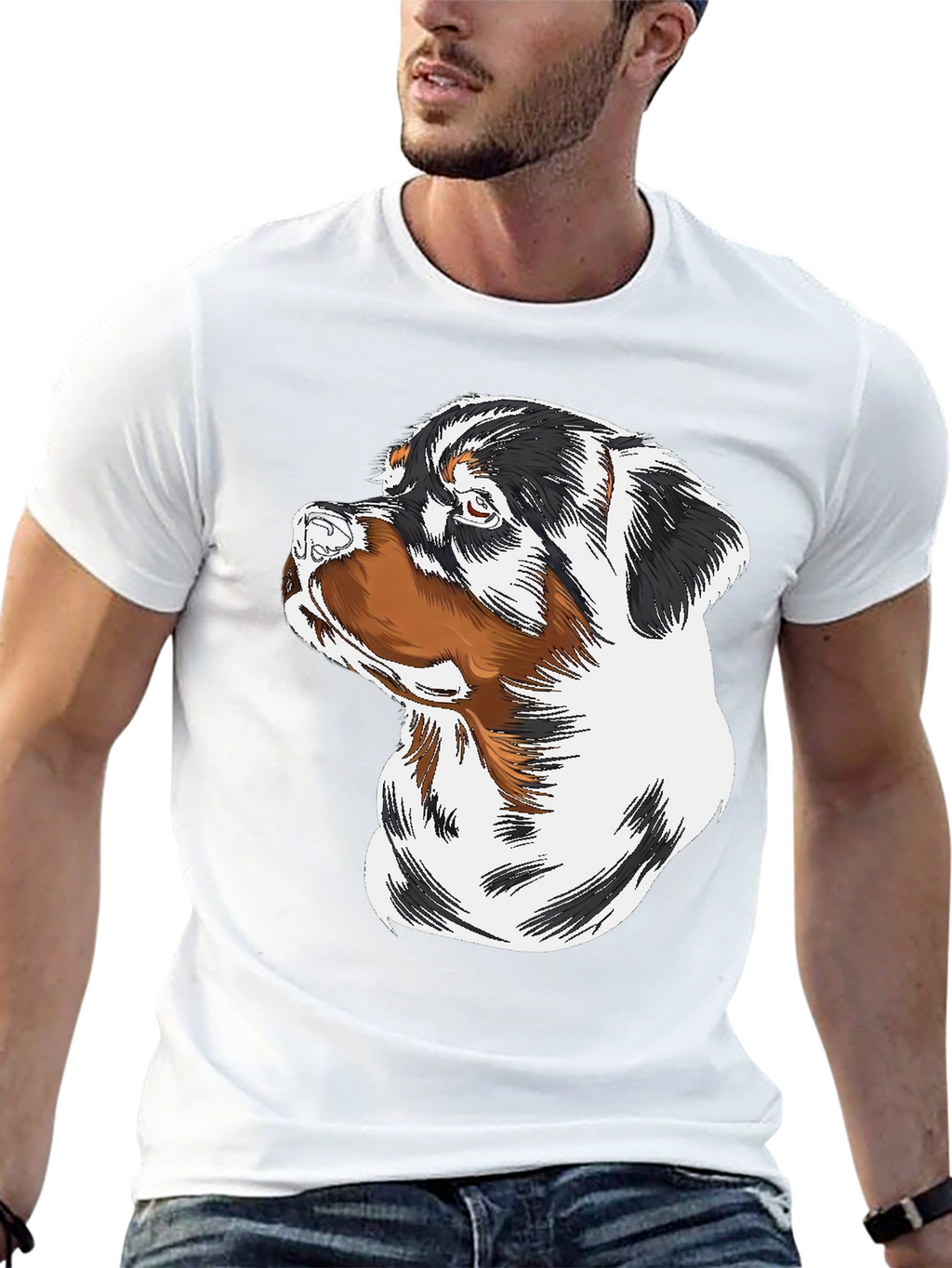 Rottweiler Dog Graphic Black T-Shirt
