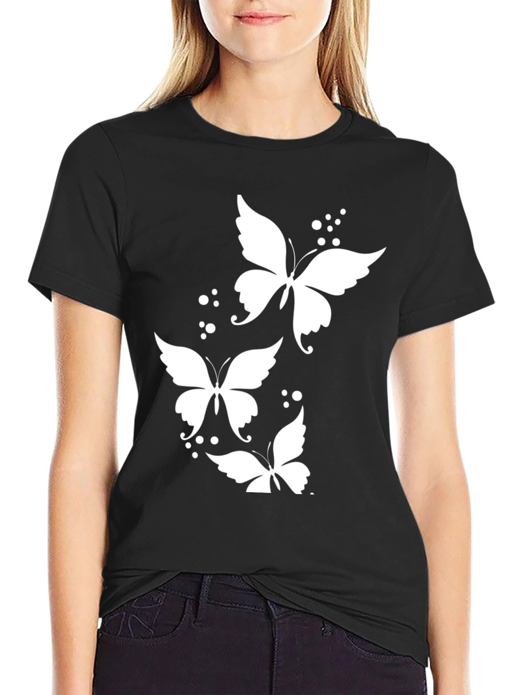 Butterfly Print Black T-Shirt - Stylish Mens Casual Wear