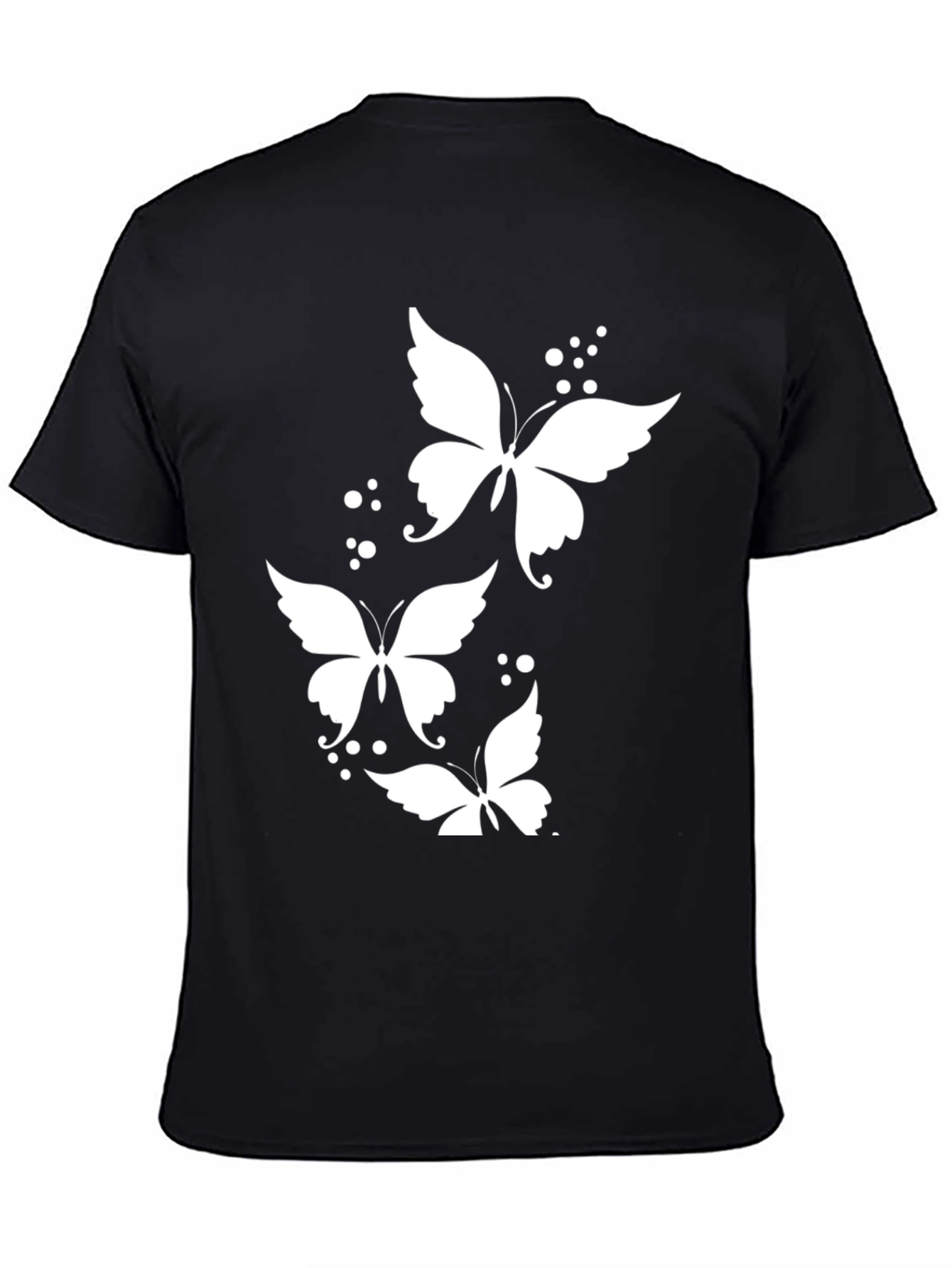 Butterfly Print Black T-Shirt - Stylish Mens Casual Wear