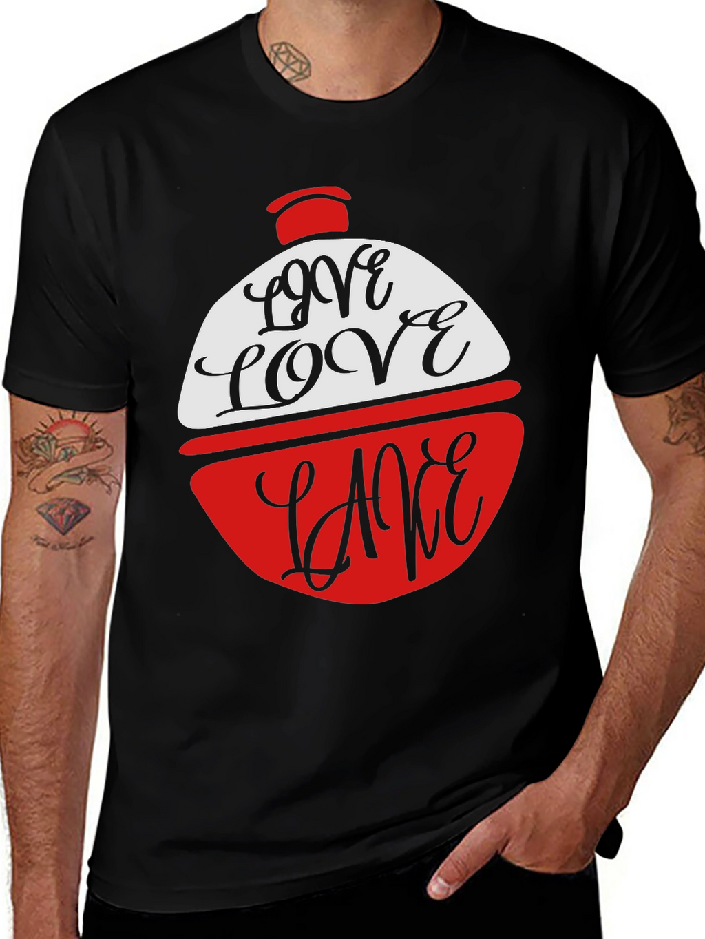 Love Lake Red & White Novelty T-Shirt