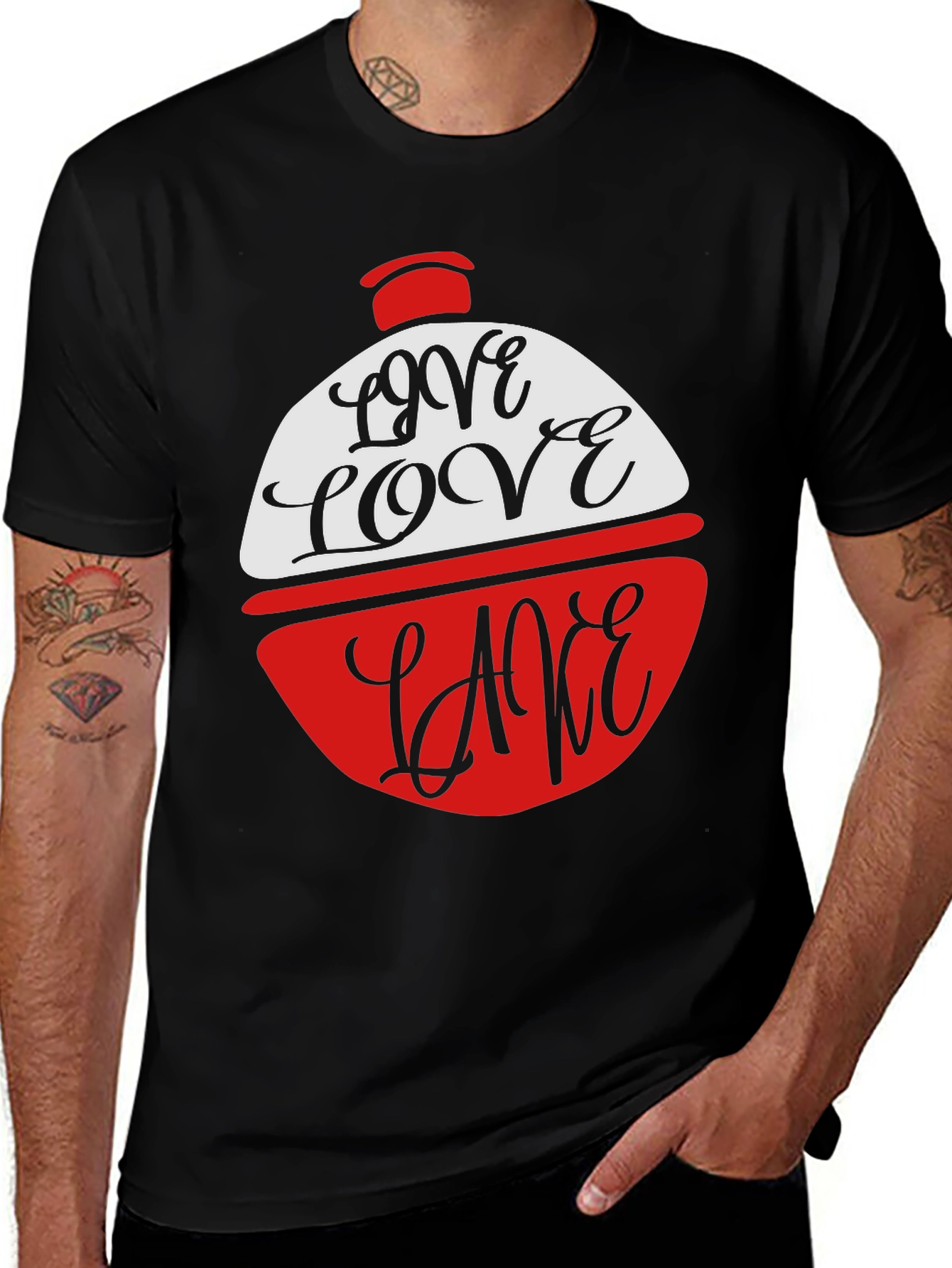 Love Lake Red & White Novelty T-Shirt