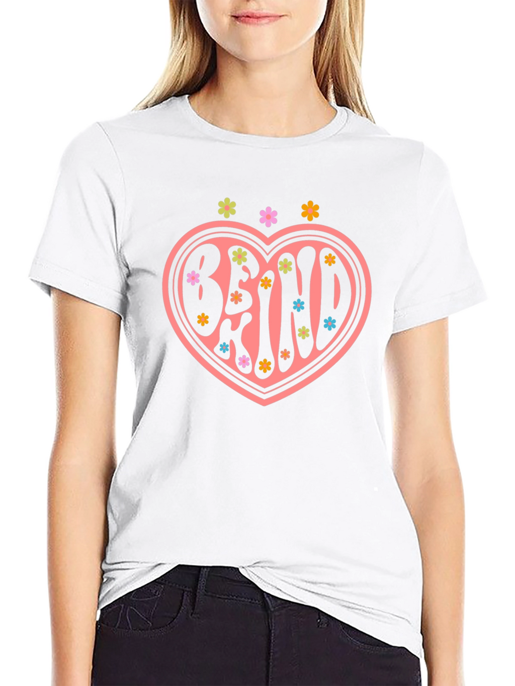 Be Kind Heart Graphic Tee - Black